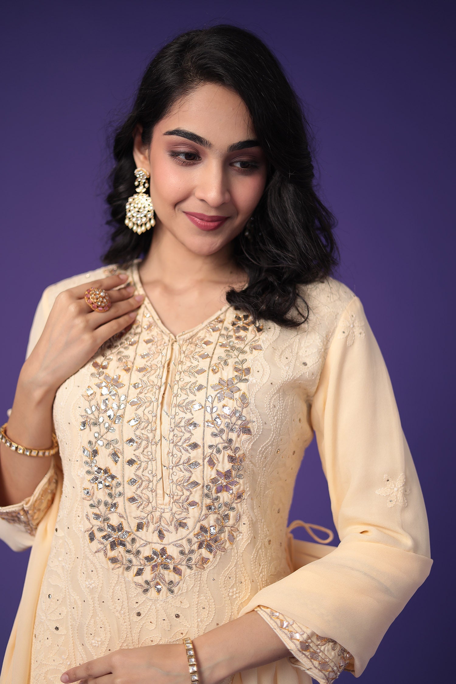 Georgette Suit with Gota Patti and Embroidered work