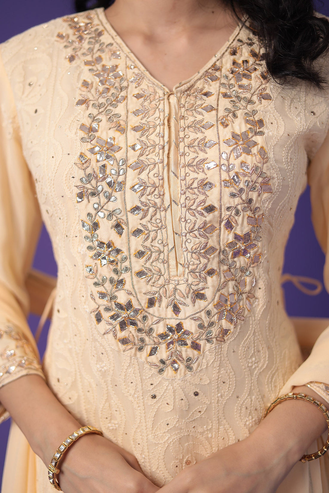 Georgette Suit with Gota Patti and Embroidered work