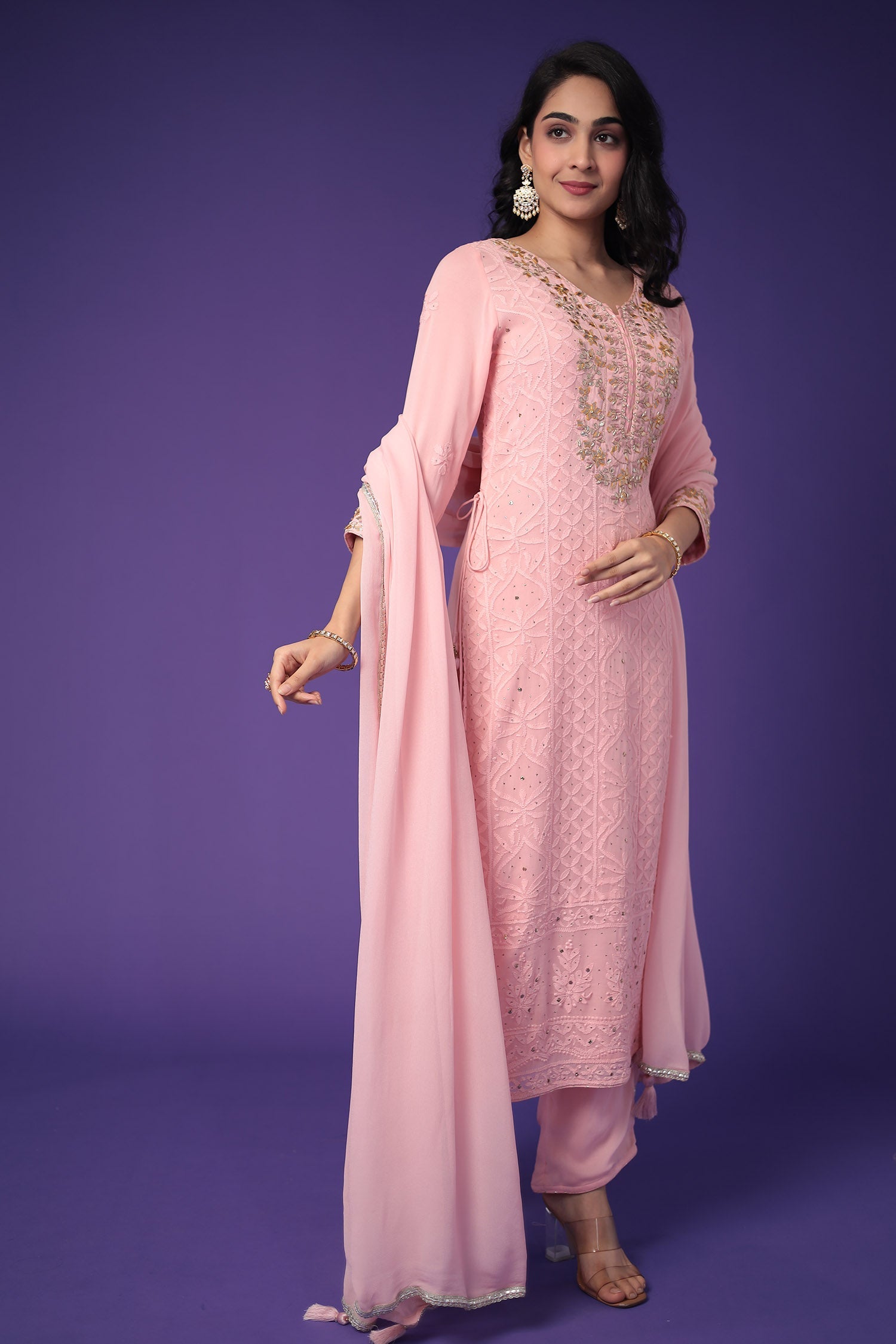 Georgette Suit with Gota Patti and Embroidered work