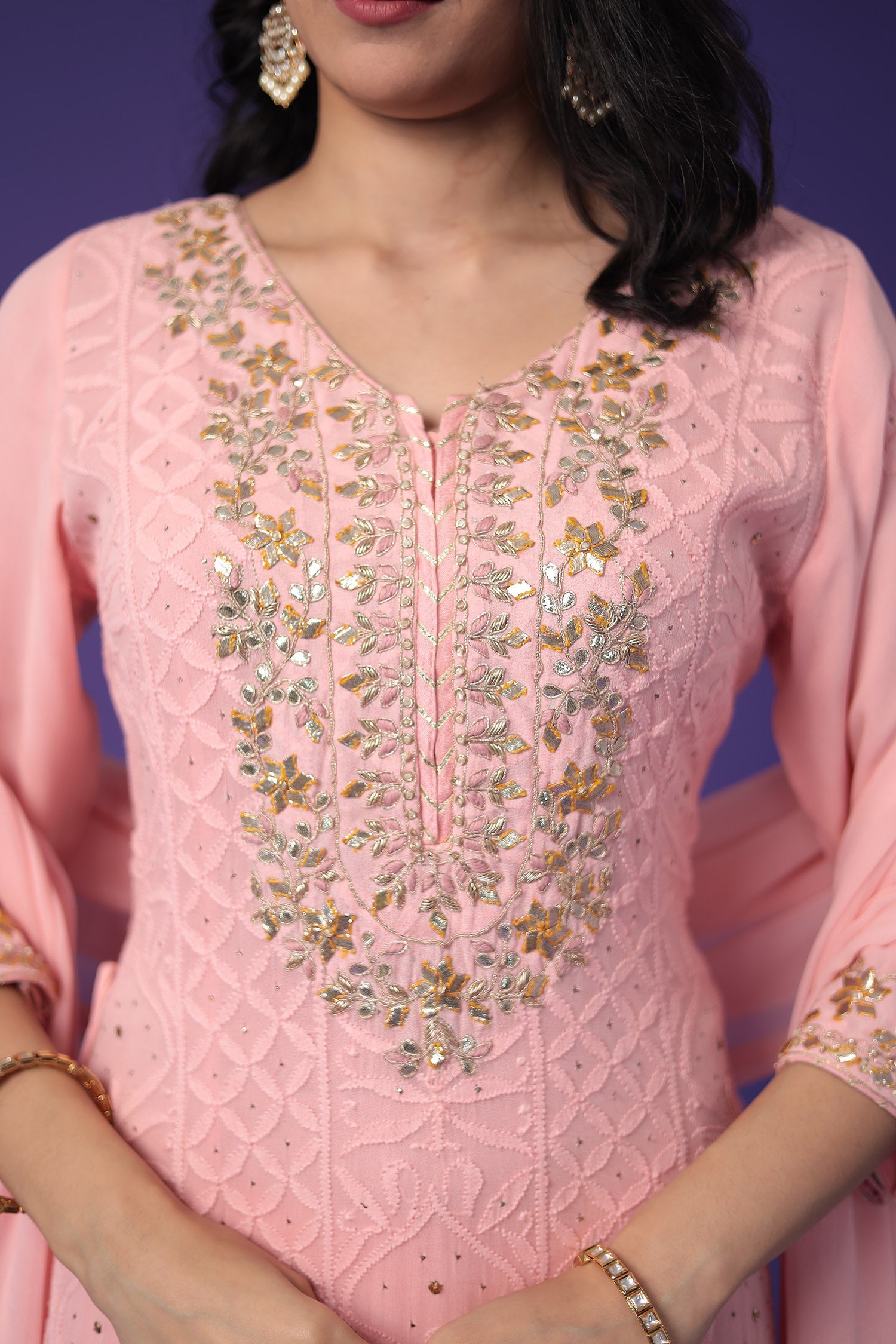 Georgette Suit with Gota Patti and Embroidered work