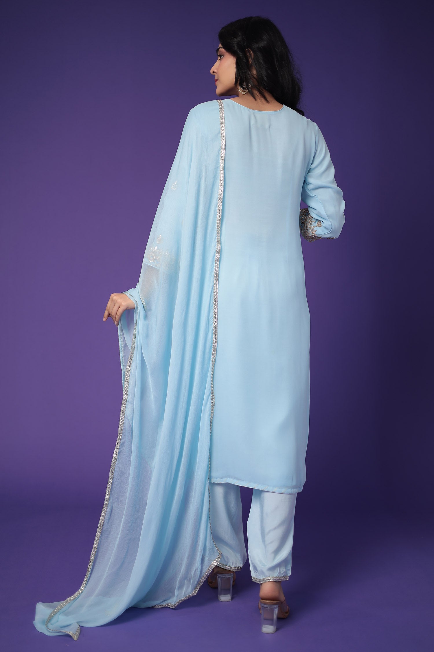 Georgette Suit with Embroidered Gota Patti work