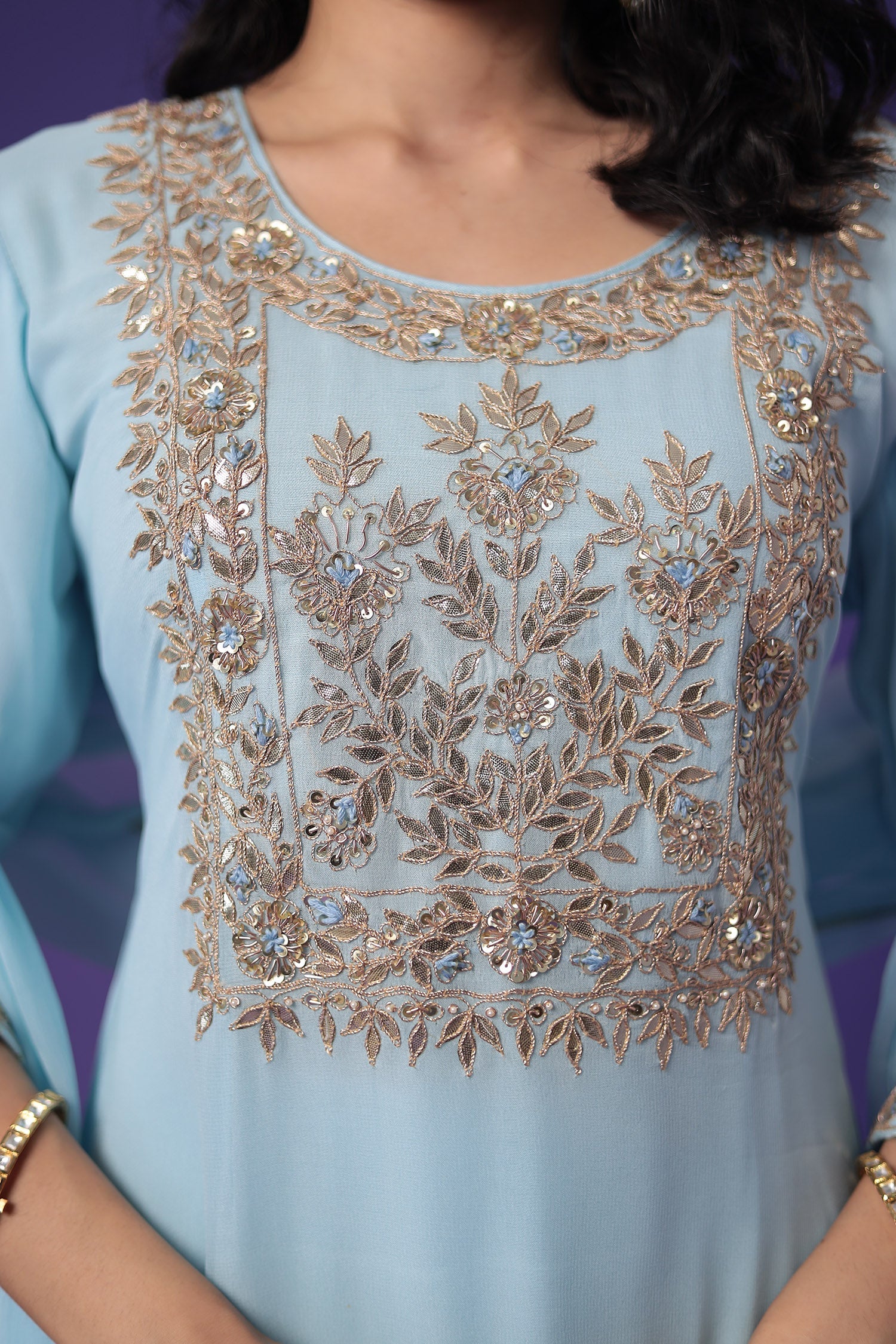 Georgette Suit with Embroidered Gota Patti work