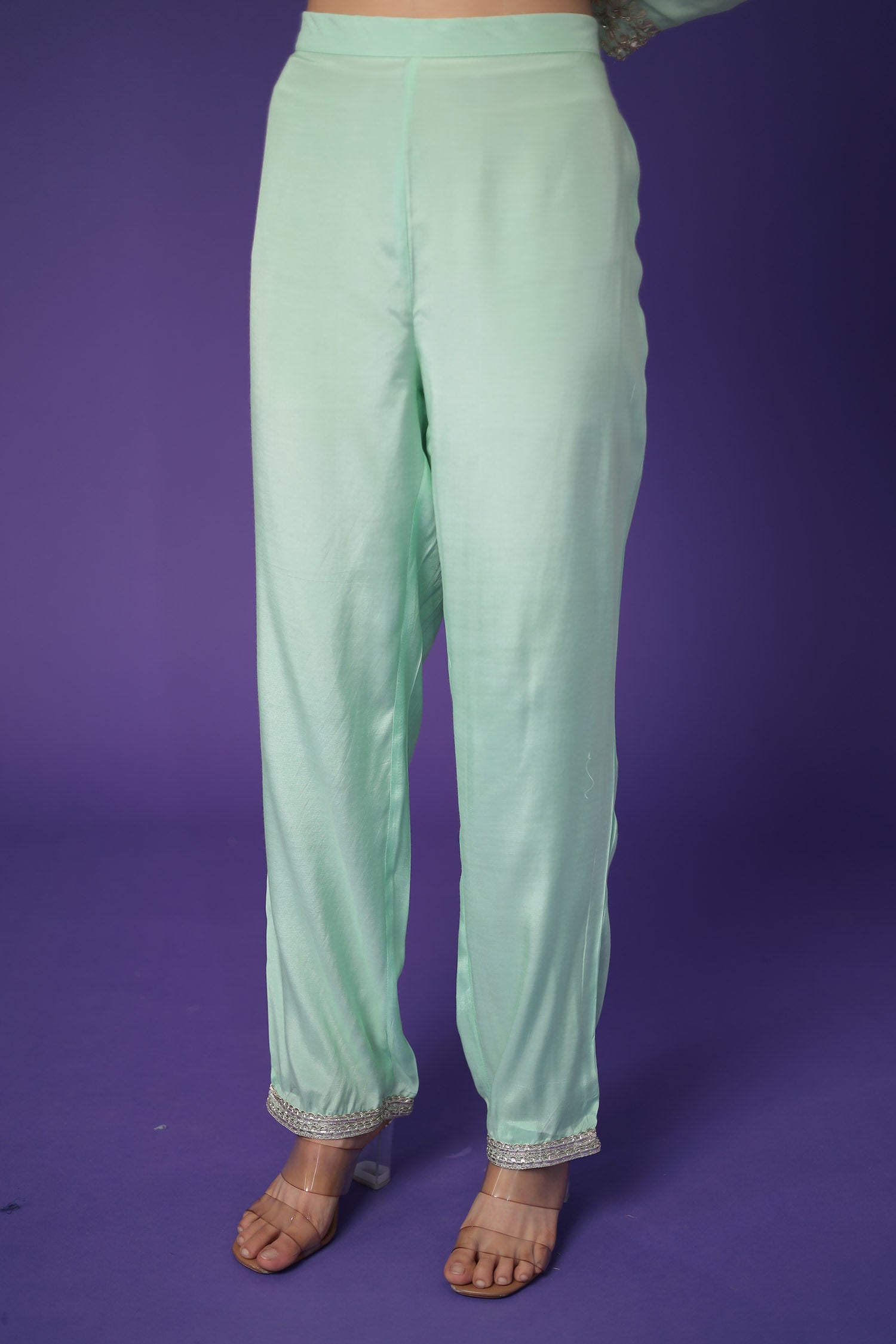 Georgette Straight Suit Embroidered with Gota Patti work