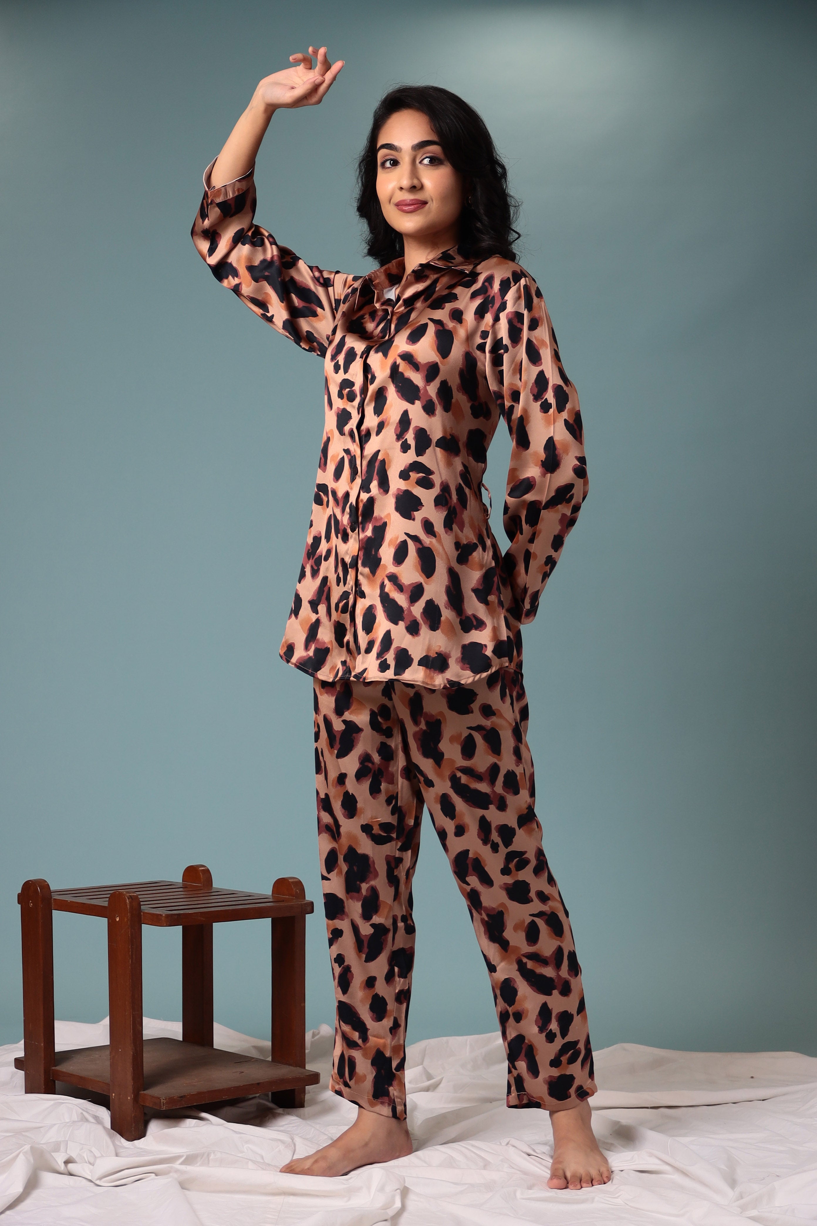 Printed Satin Co Ord Set