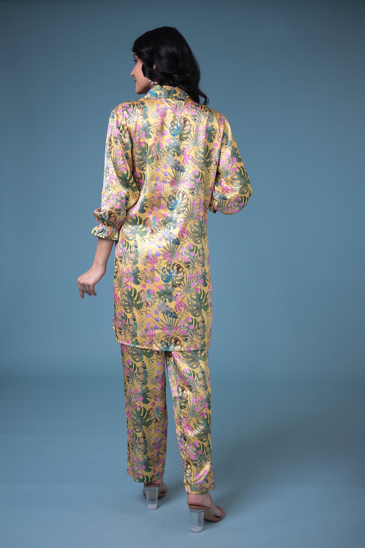 Printed Satin Silk Co Ords Set