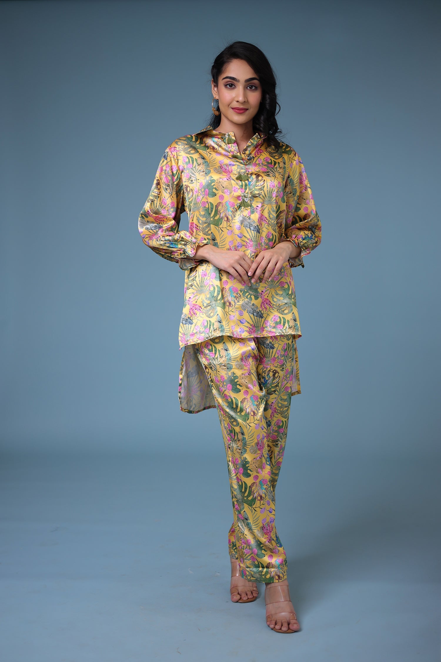 Printed Satin Silk Co Ords Set