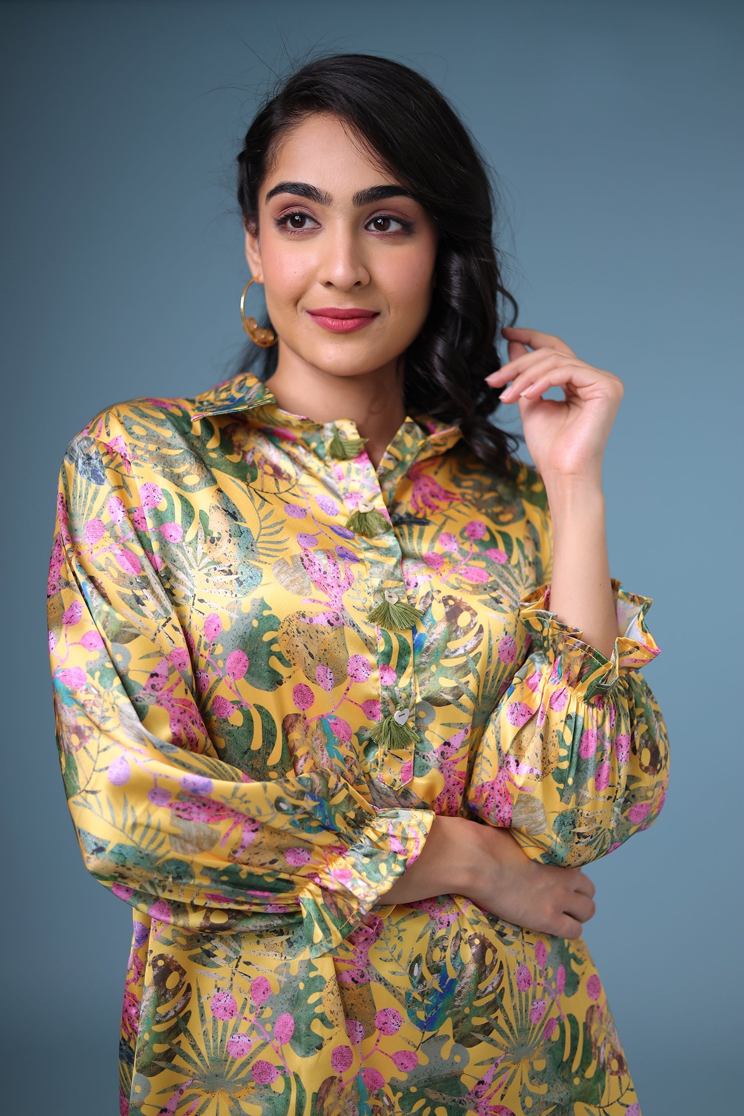 Printed Satin Silk Co Ords Set