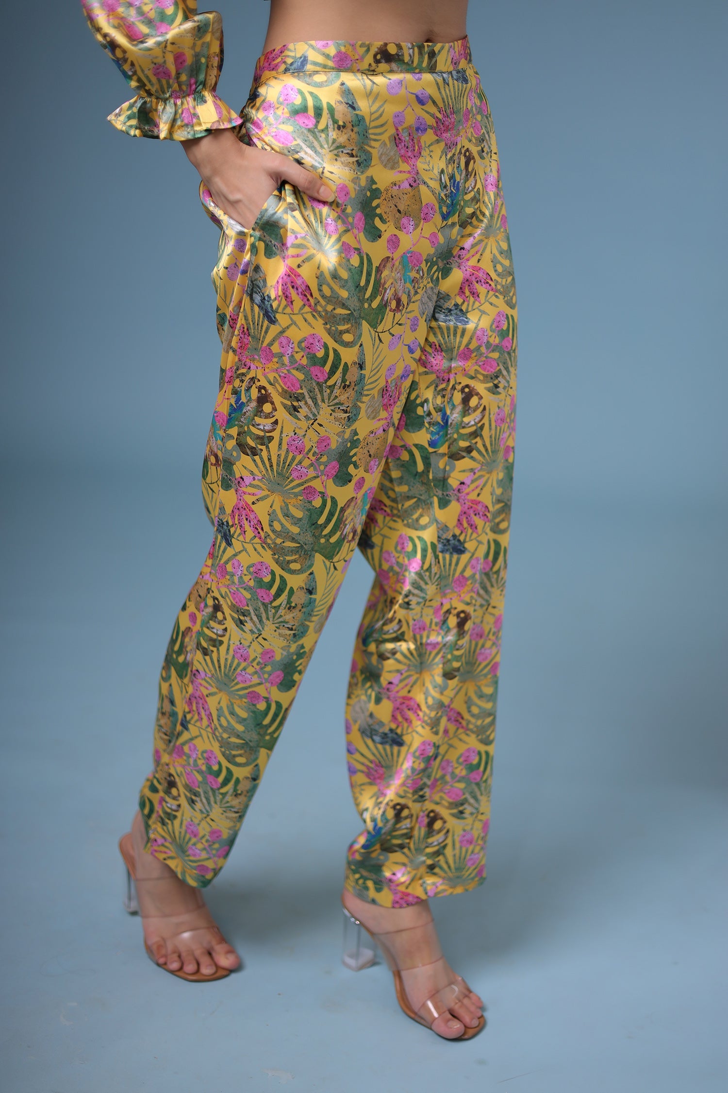 Printed Satin Silk Co Ords Set