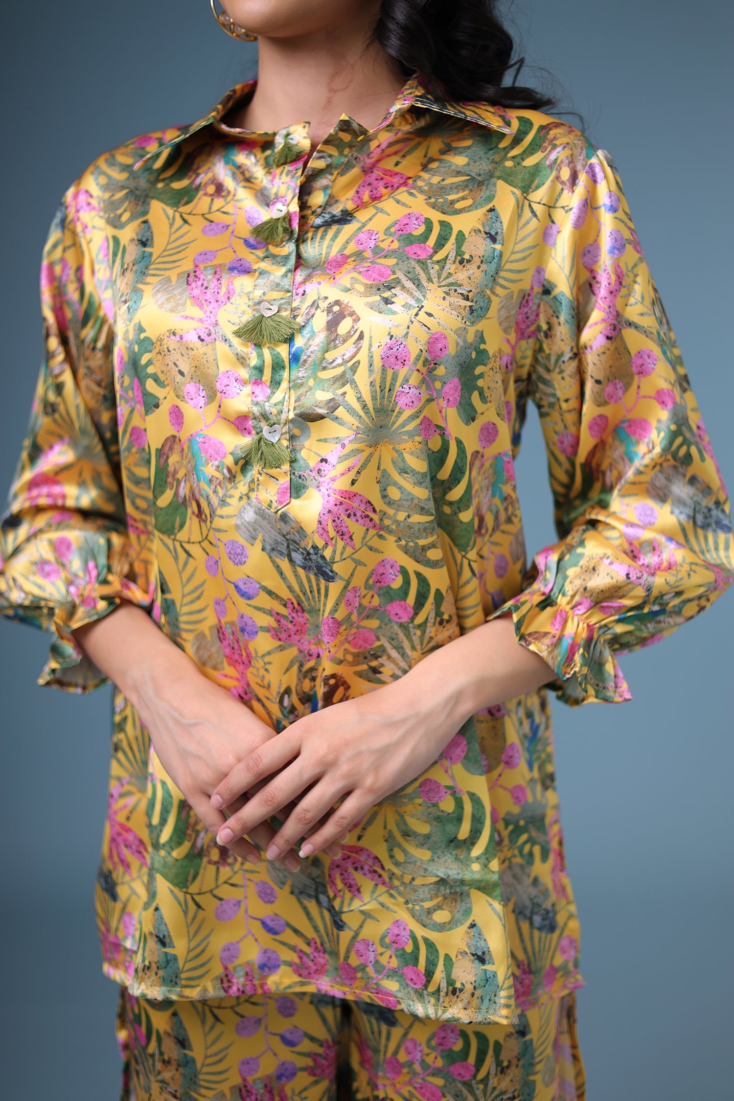 Printed Satin Silk Co Ords Set