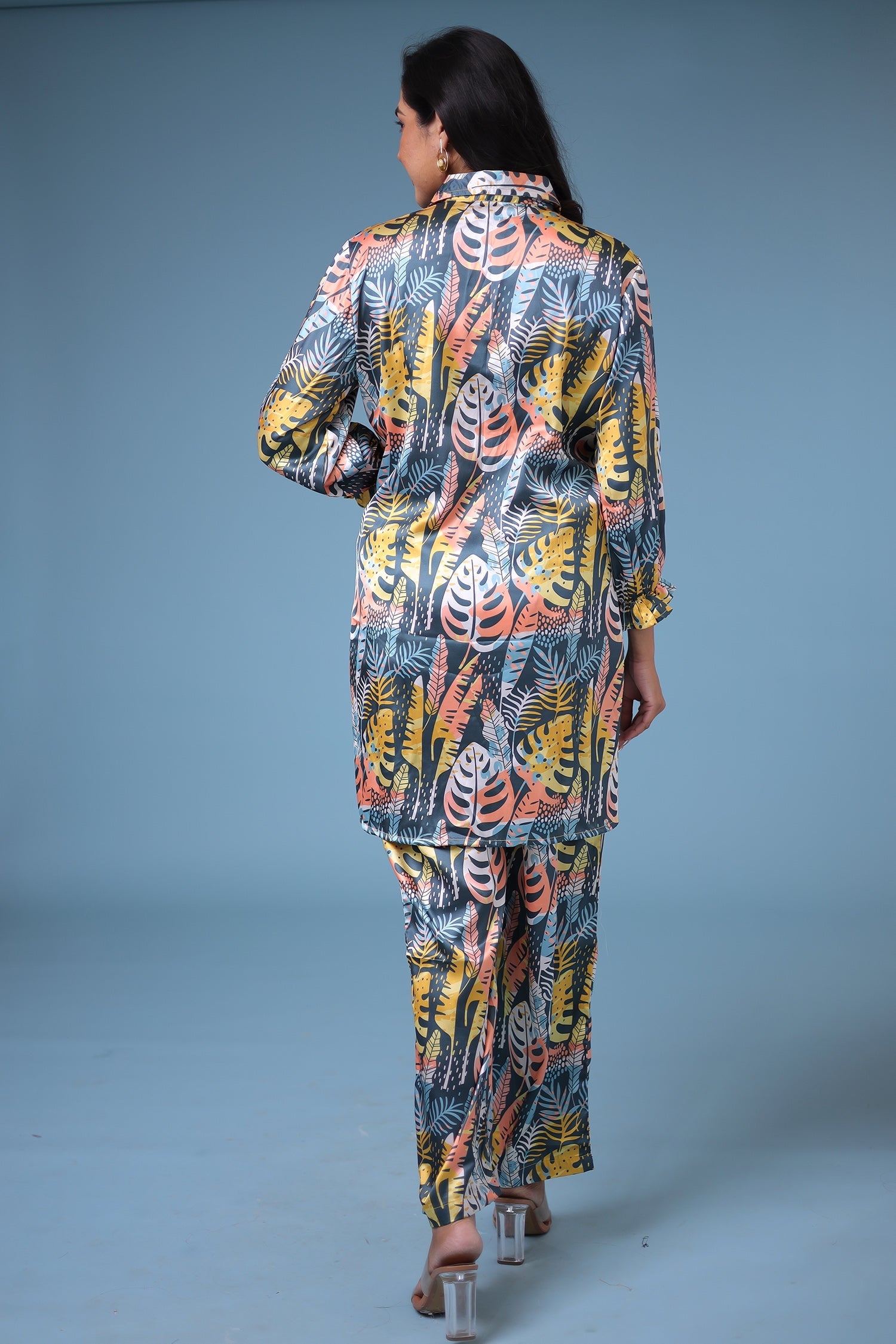 Printed Satin Silk Co Ords Set