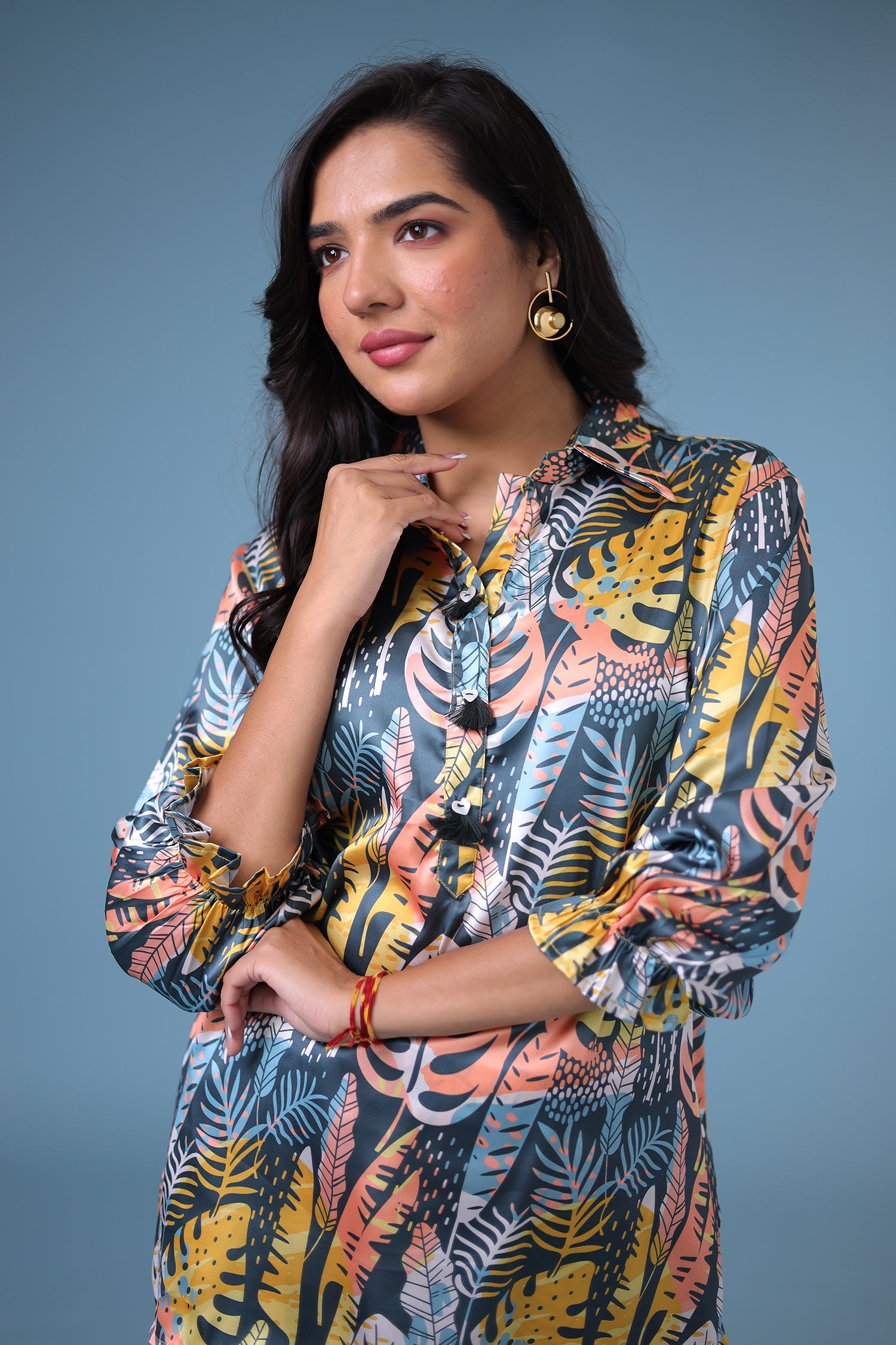 Printed Satin Silk Co Ords Set