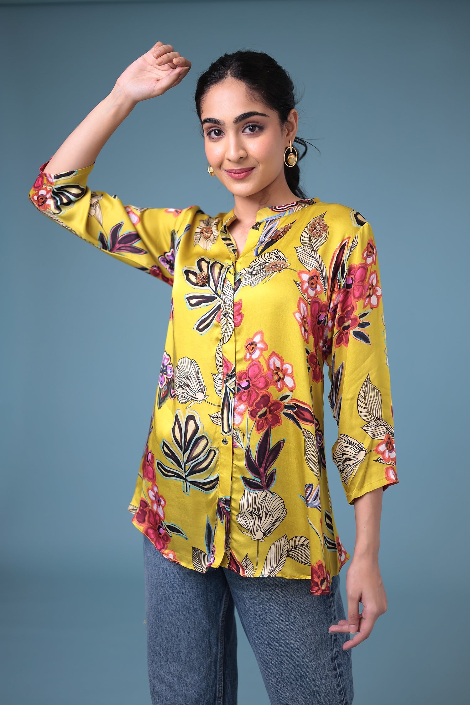 Printed Silk Blend Tunic
