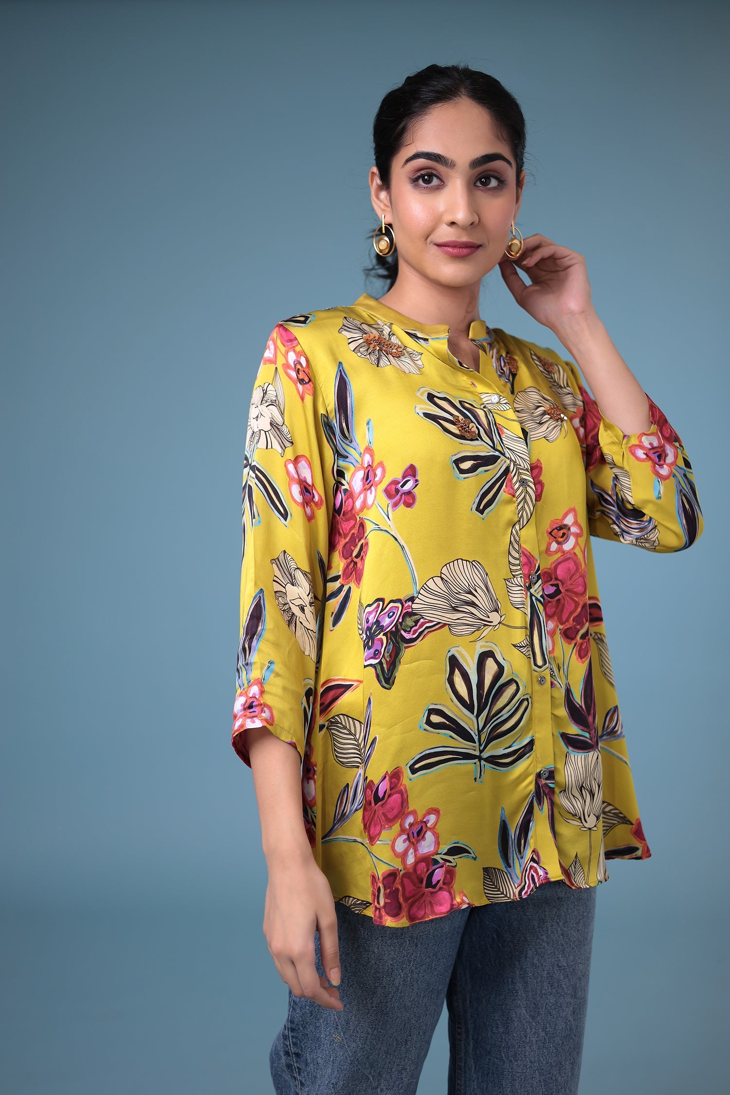 Printed Silk Blend Tunic