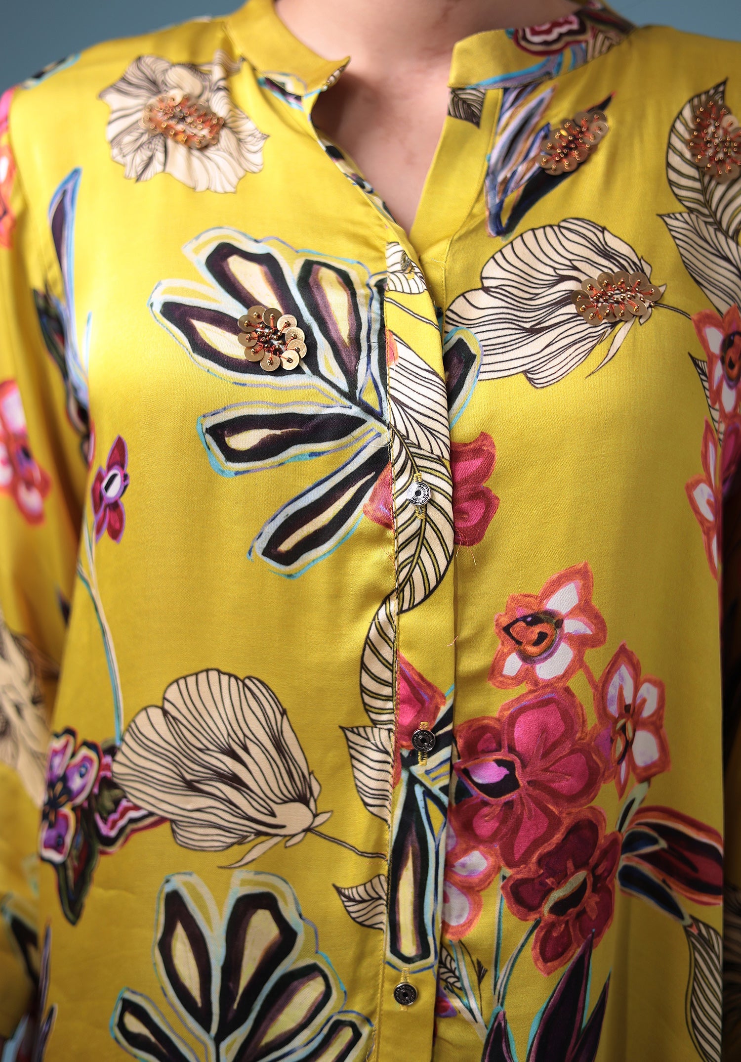 Printed Silk Blend Tunic