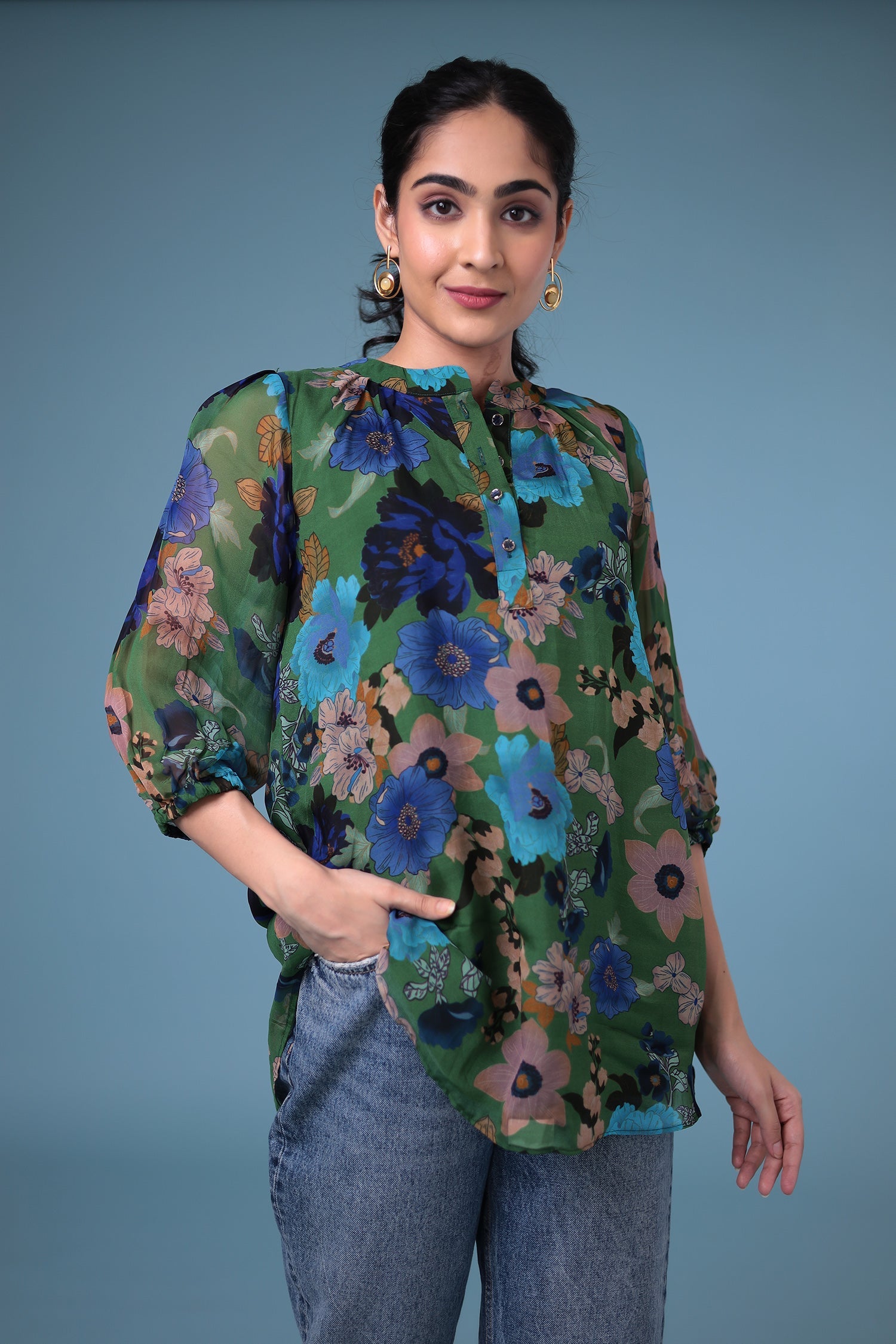 Printed Silk Blend Tunics