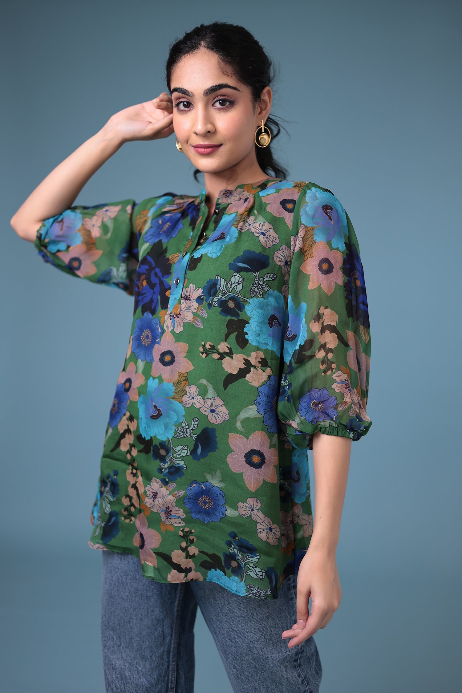 Printed Silk Blend Tunics