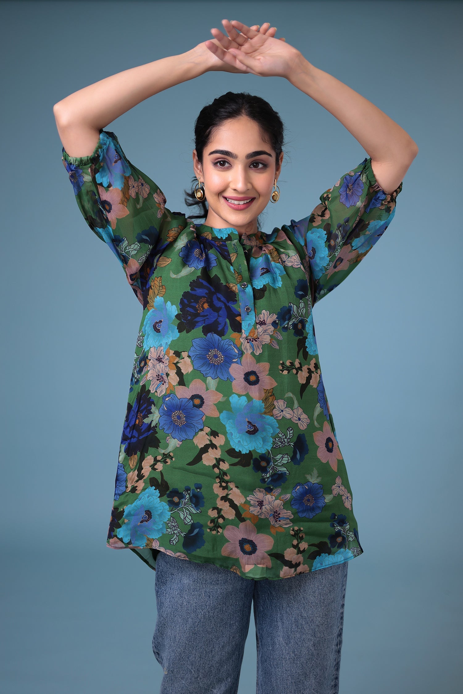 Printed Silk Blend Tunics