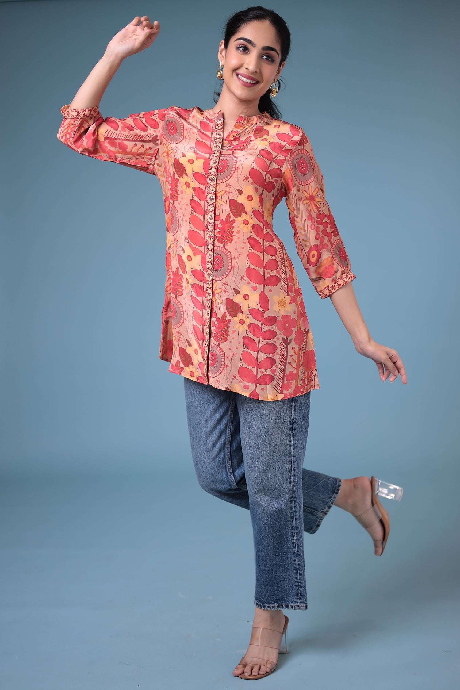 Printed Silk Blend Tunic