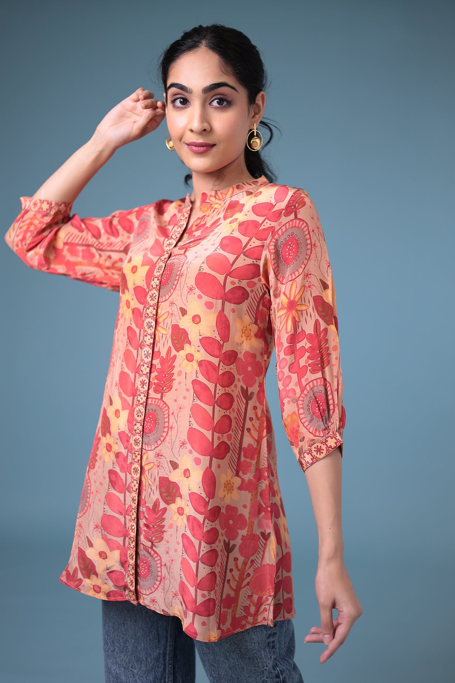 Printed Silk Blend Tunic