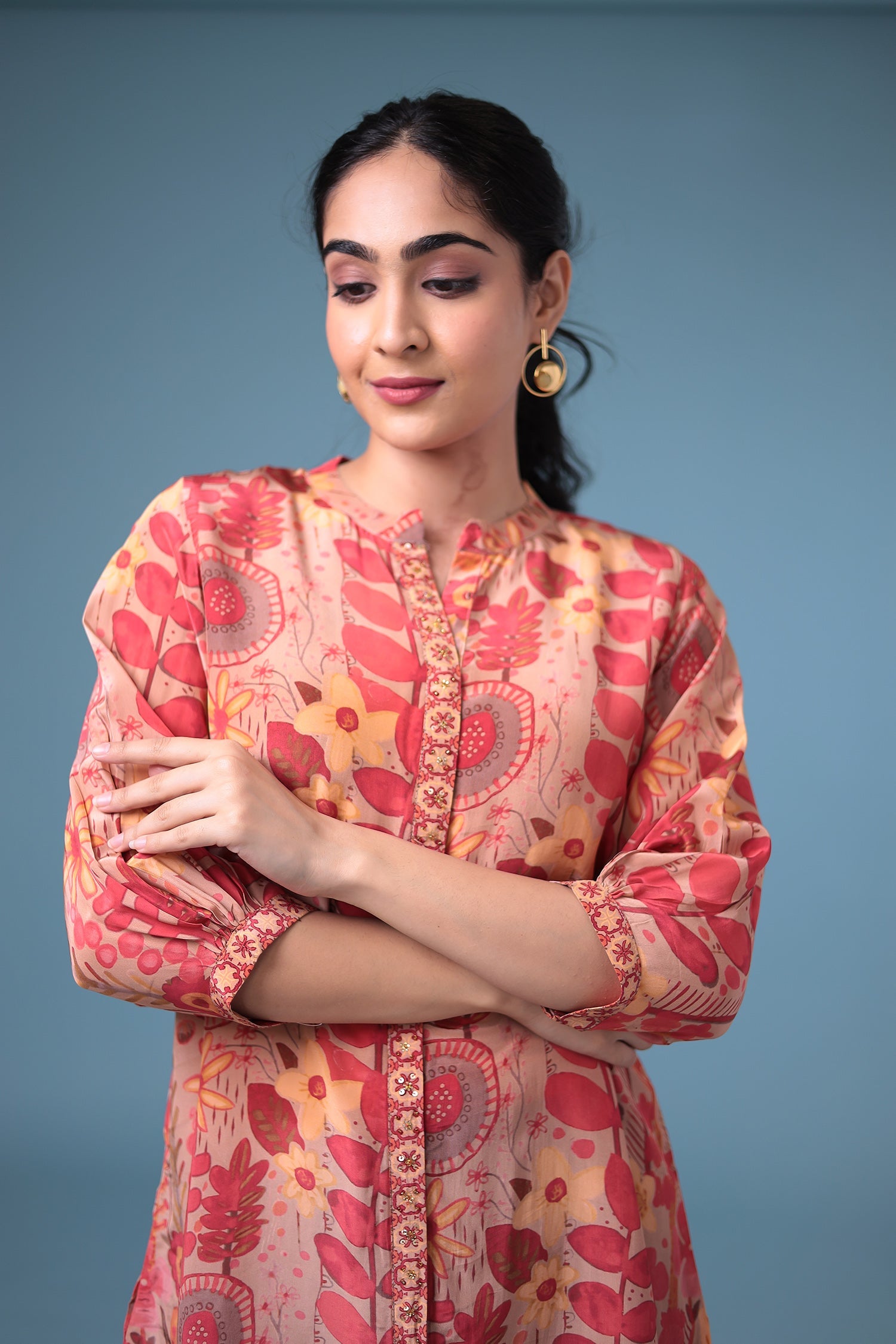 Printed Silk Blend Tunic