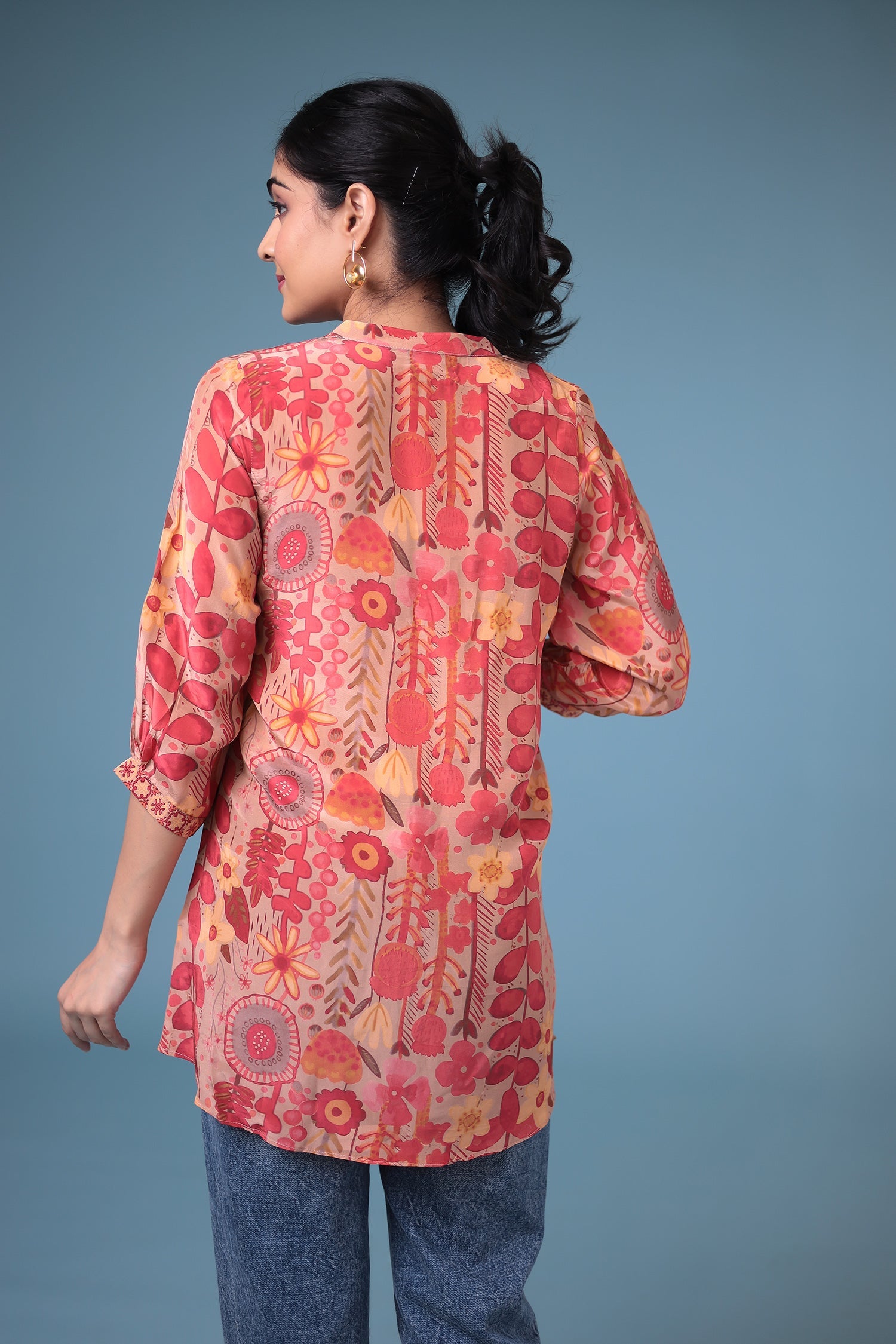 Printed Silk Blend Tunic