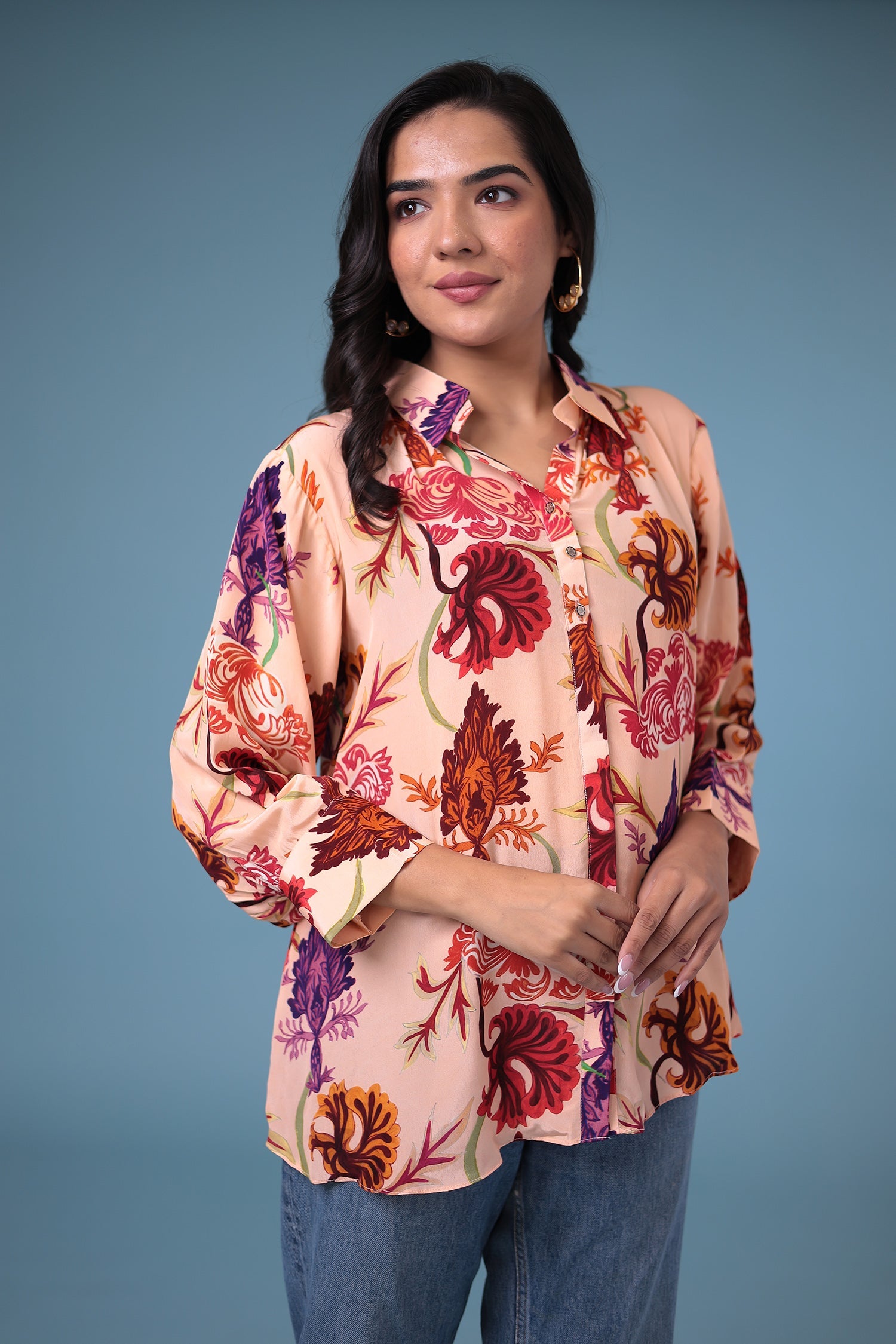 Printed Silk blend Kurta