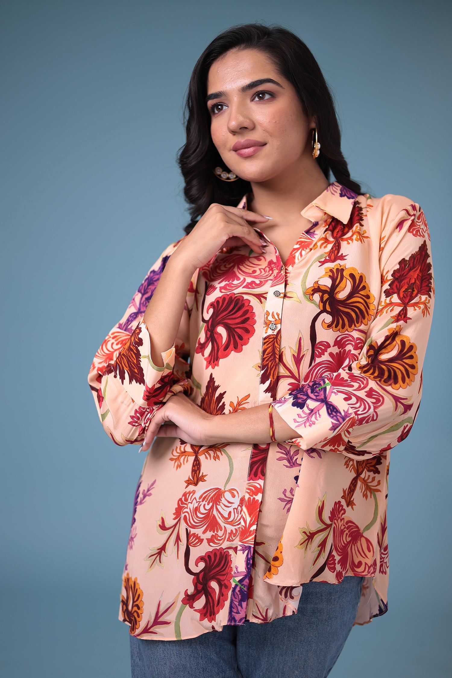 Printed Silk blend Kurta