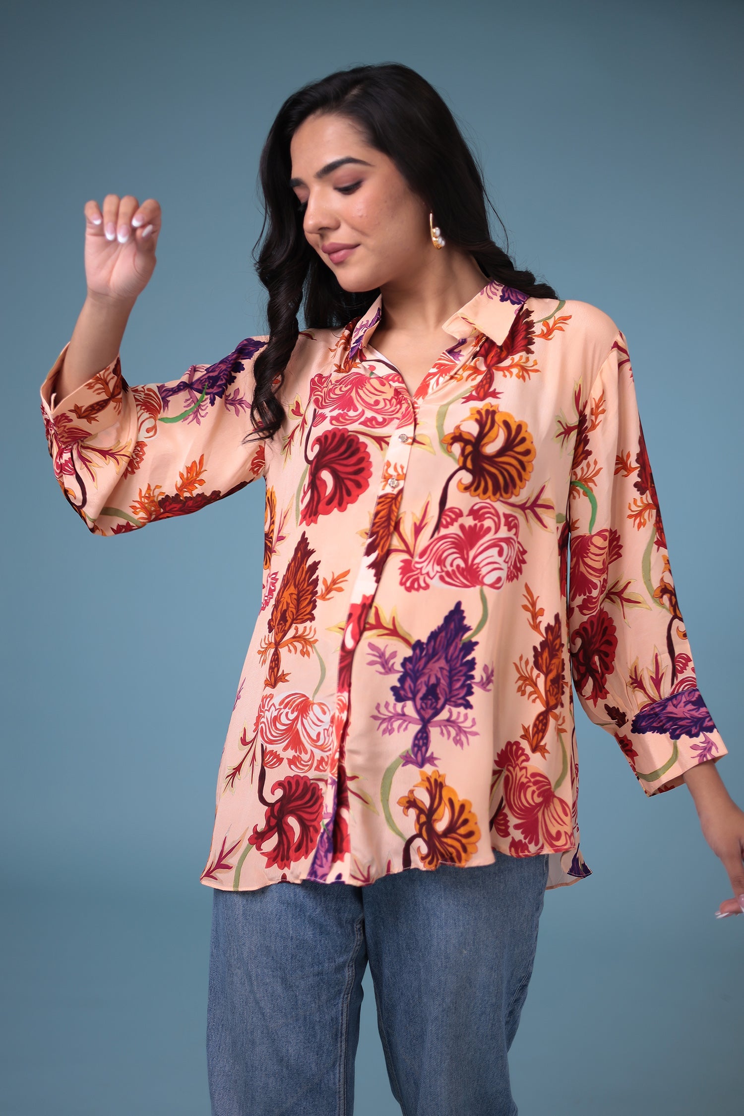 Printed Silk blend Kurta