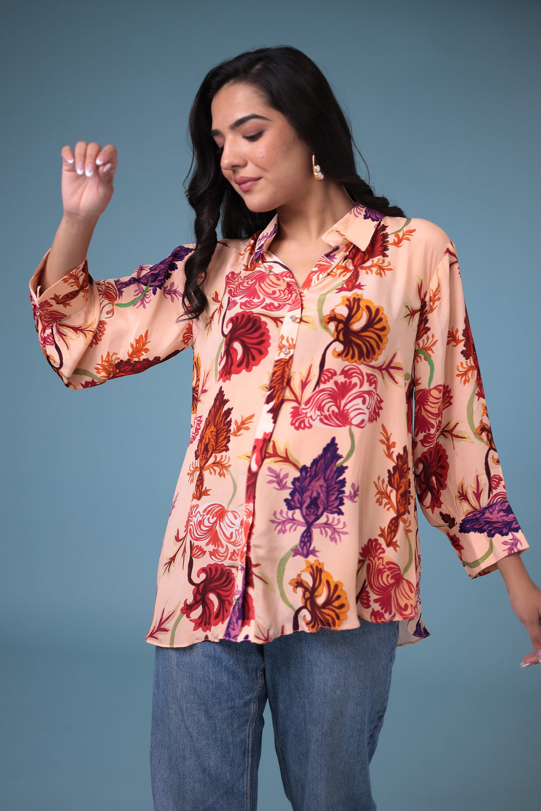 Printed Silk blend Kurta