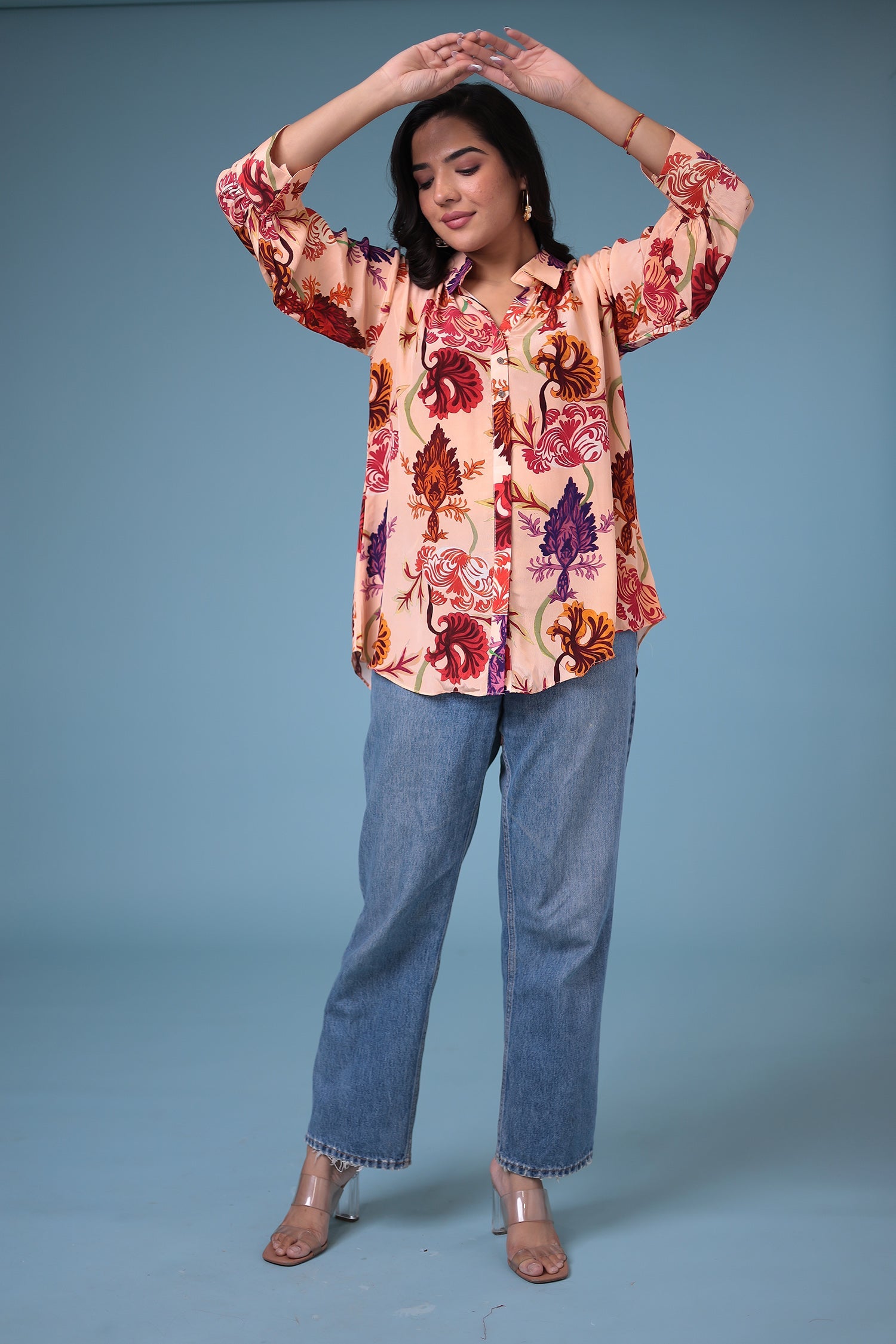 Printed Silk blend Kurta