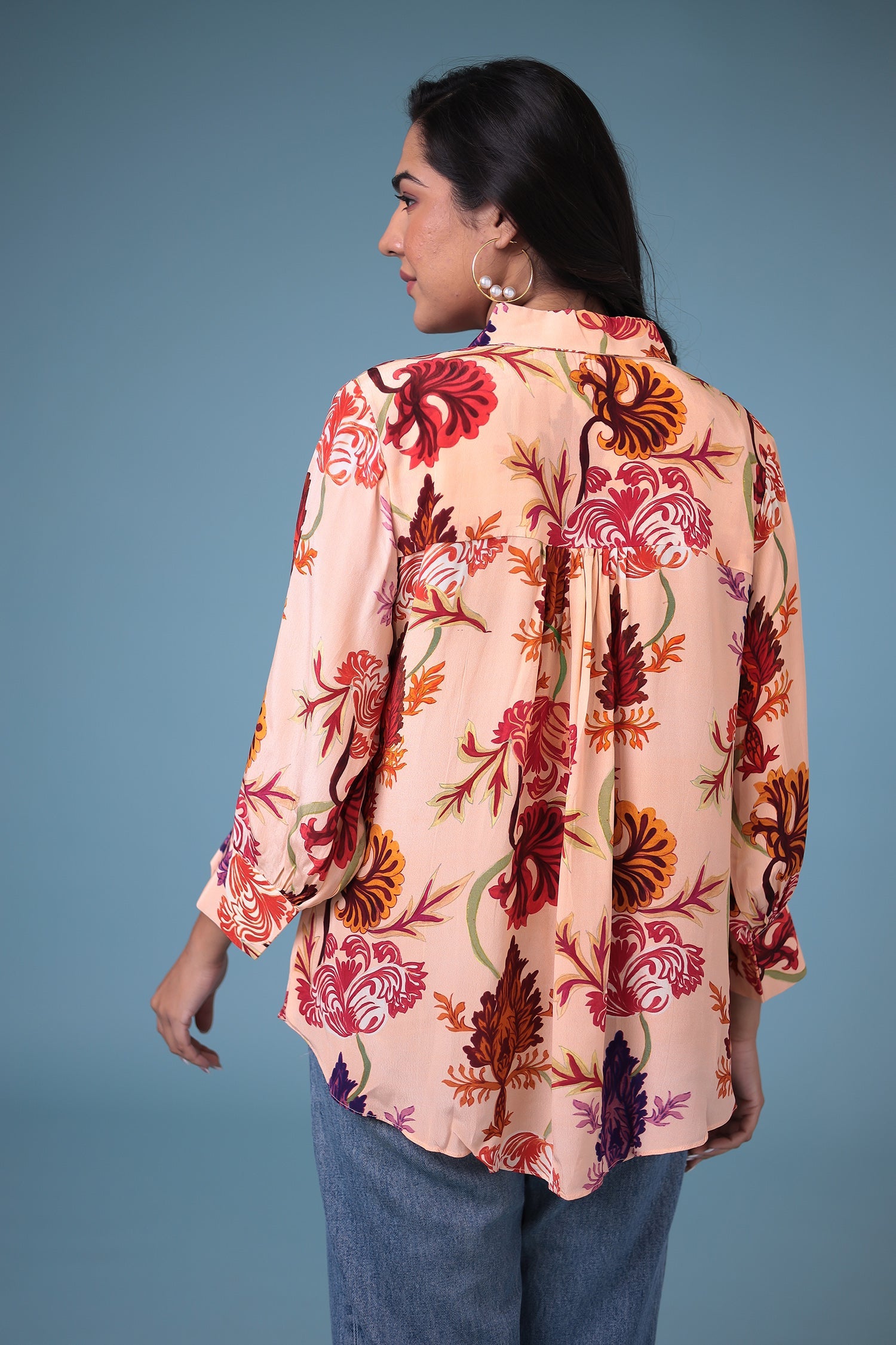 Printed Silk blend Kurta