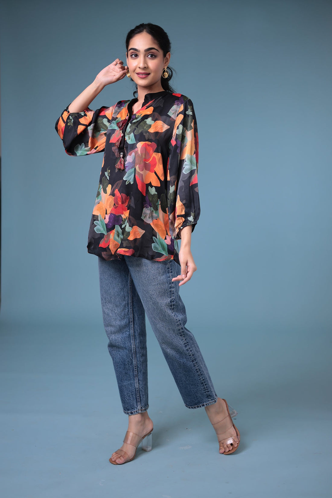 Printed Silk Blend Tunic