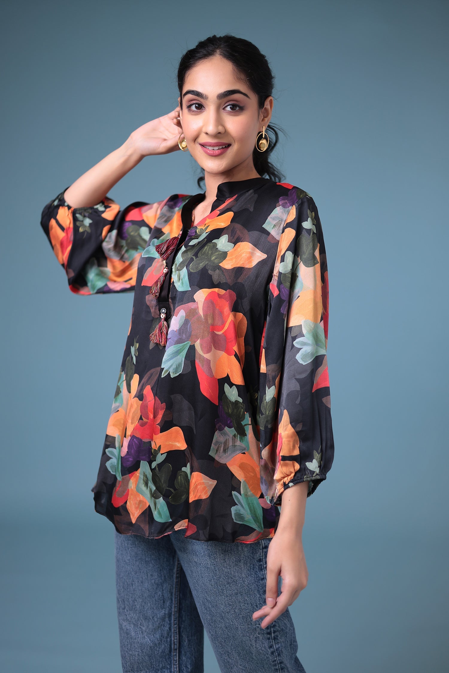 Printed Silk Blend Tunic