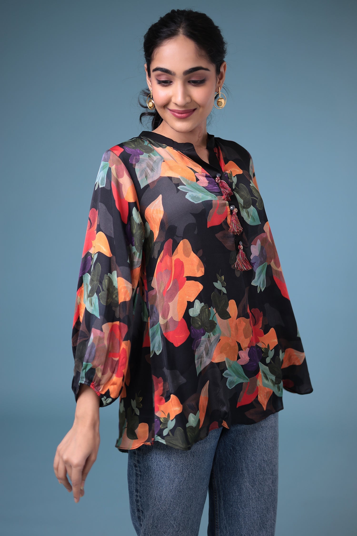 Printed Silk Blend Tunic