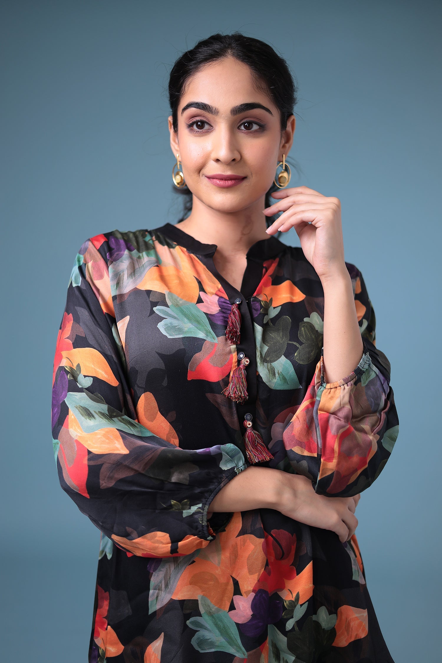 Printed Silk Blend Tunic