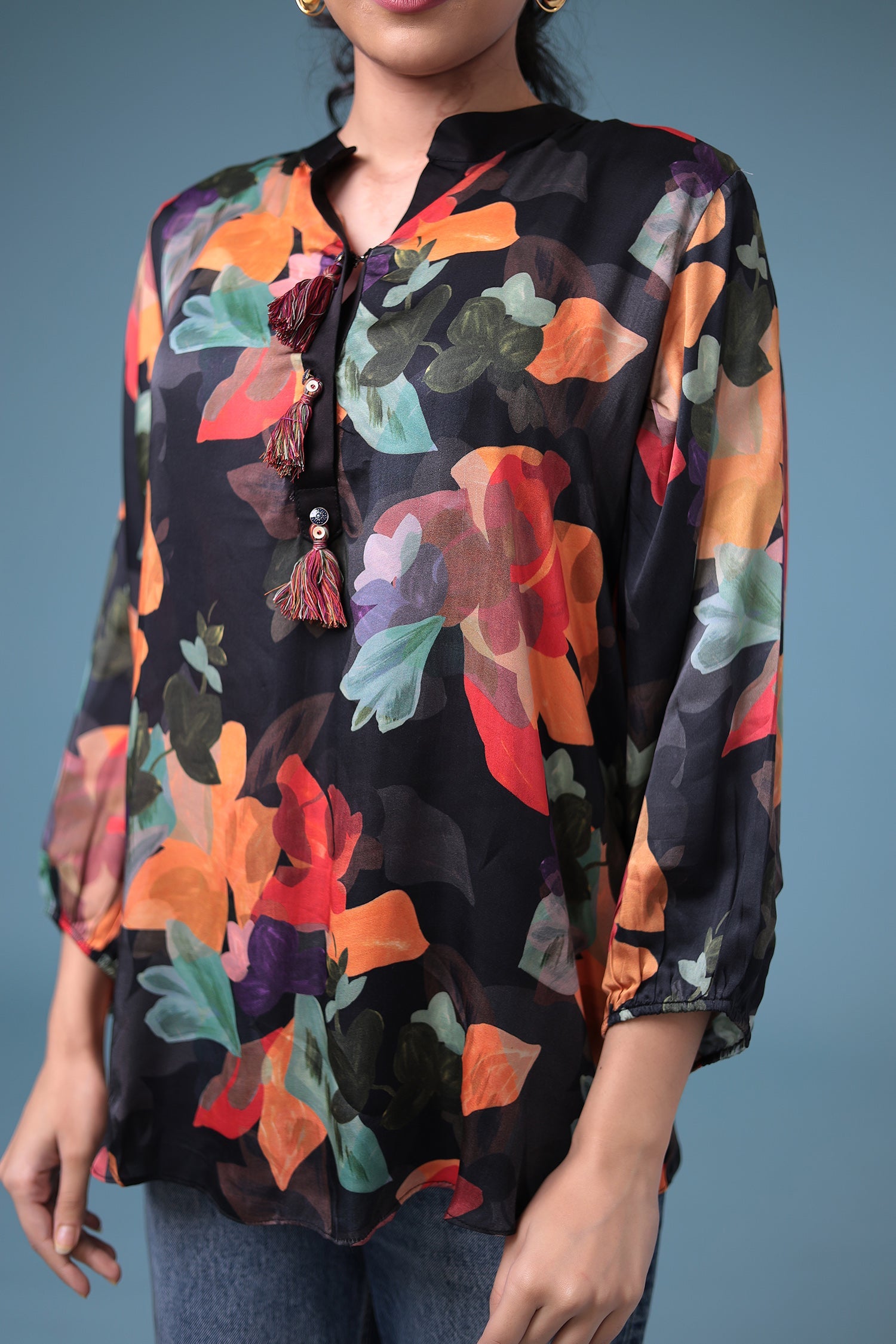 Printed Silk Blend Tunic