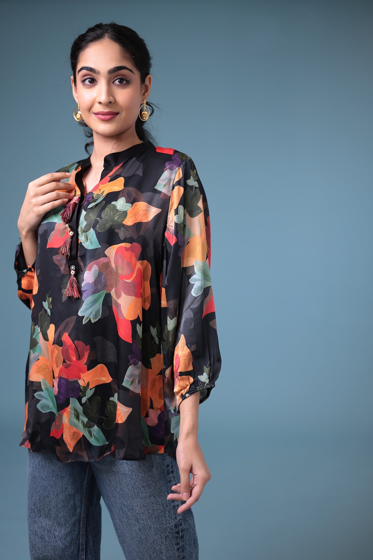 Printed Silk Blend Tunic