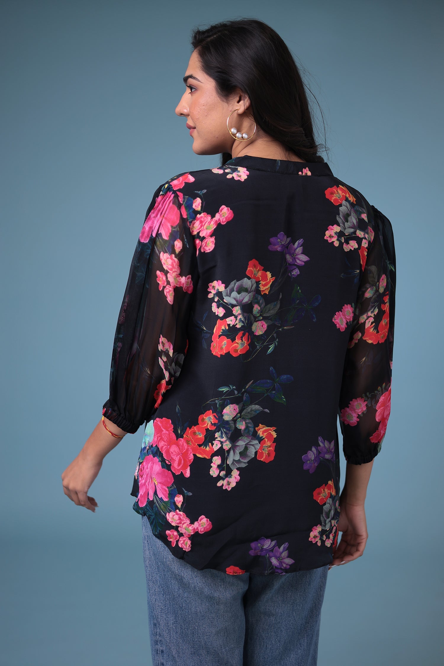 Printed Silk Blend Tunic