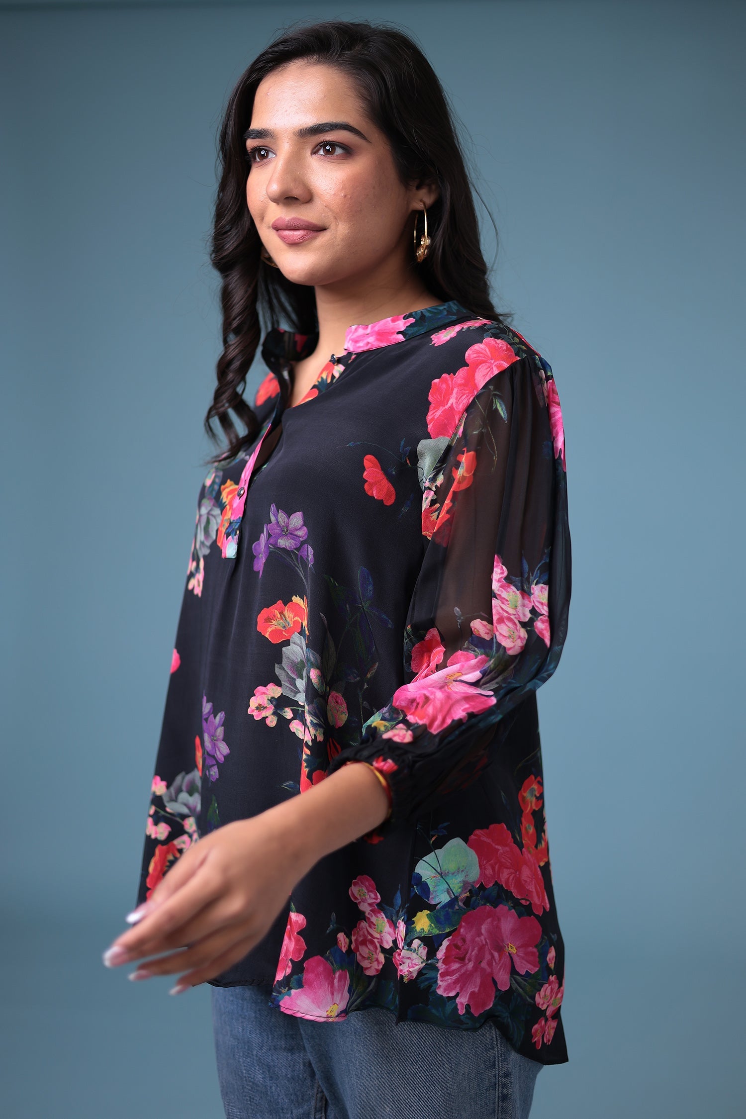 Printed Silk Blend Tunic