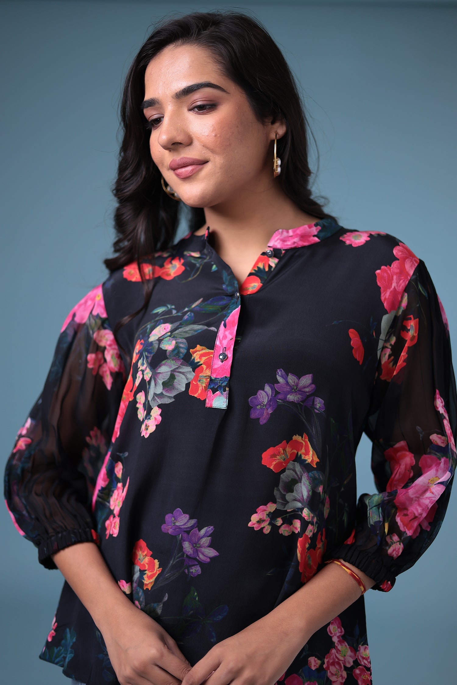 Printed Silk Blend Tunic