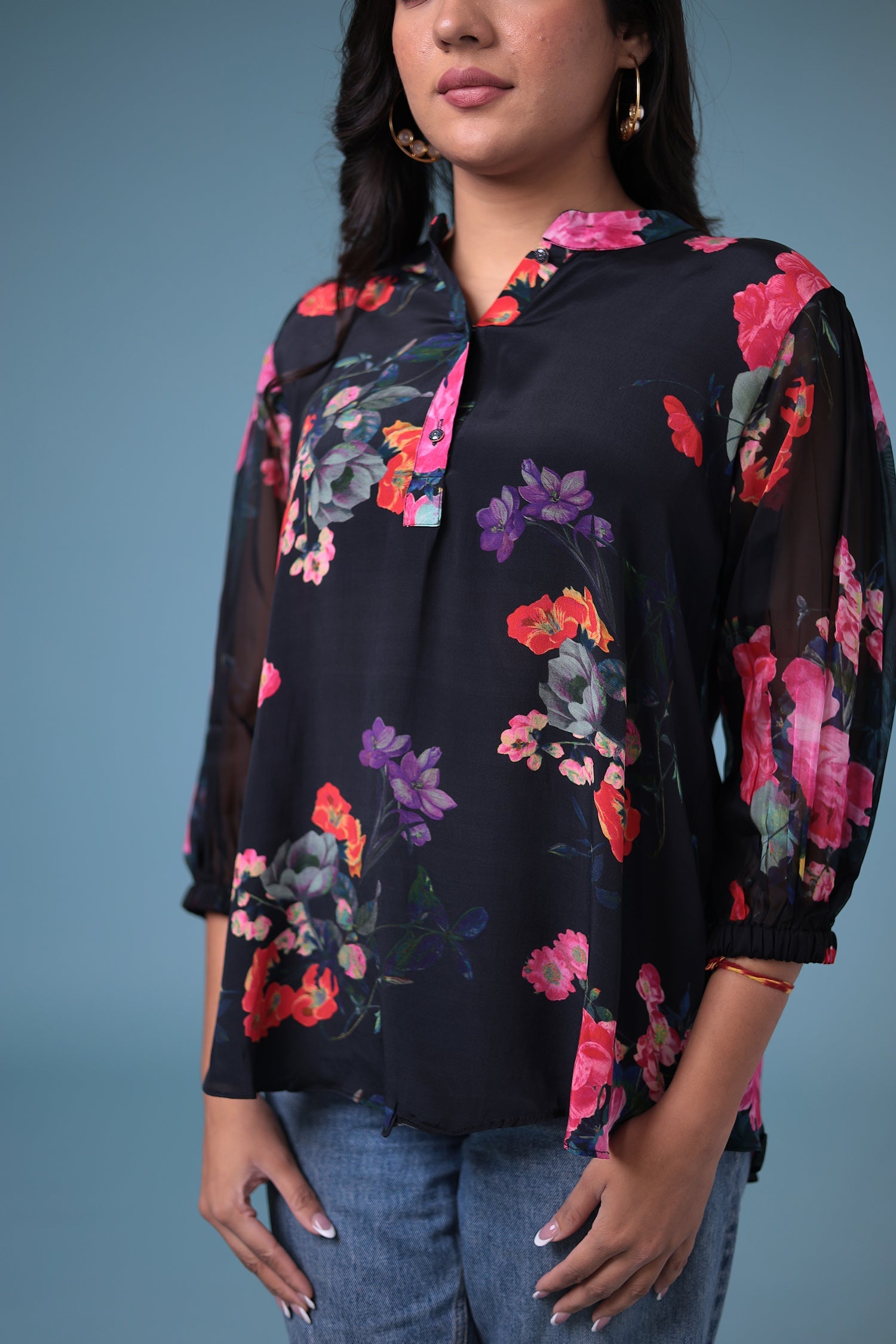 Printed Silk Blend Tunic