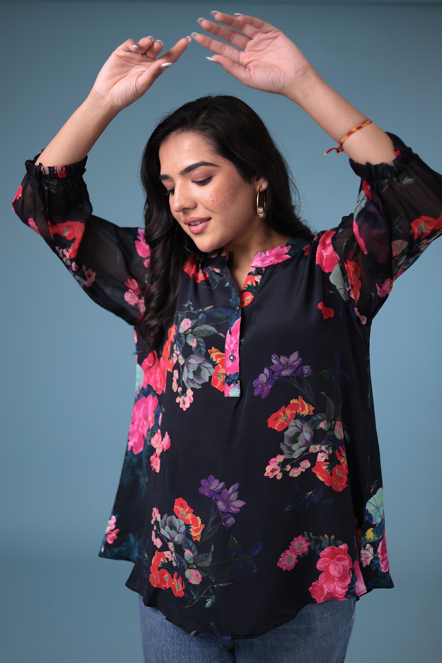 Printed Silk Blend Tunic