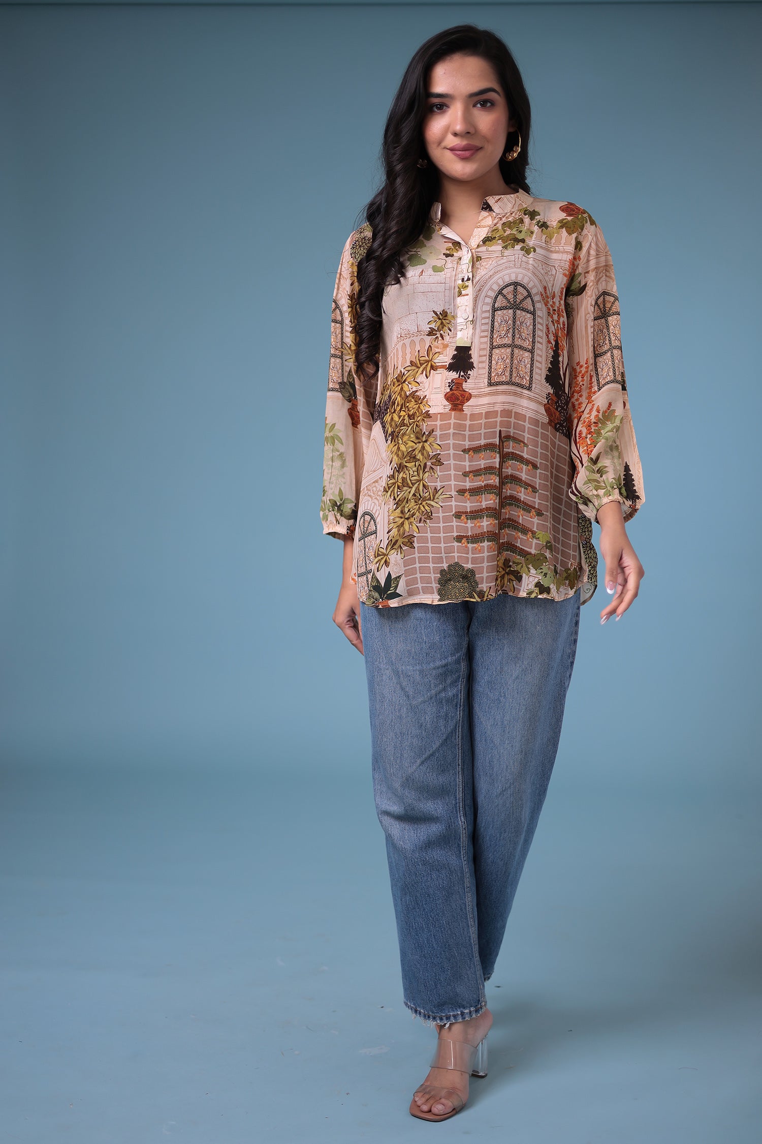 Printed Silk Blend Tunic