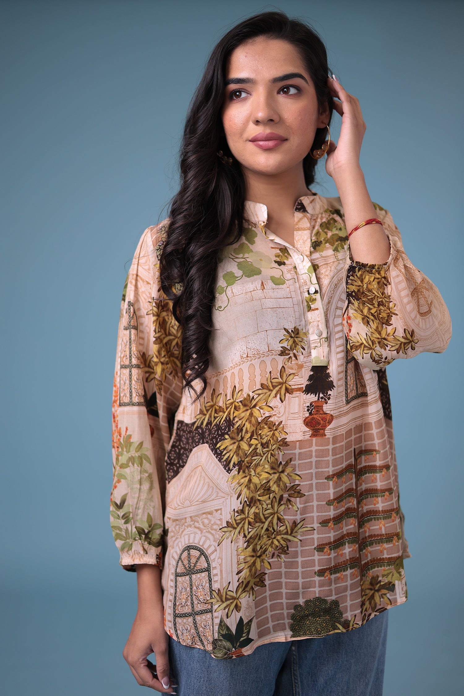 Printed Silk Blend Tunic