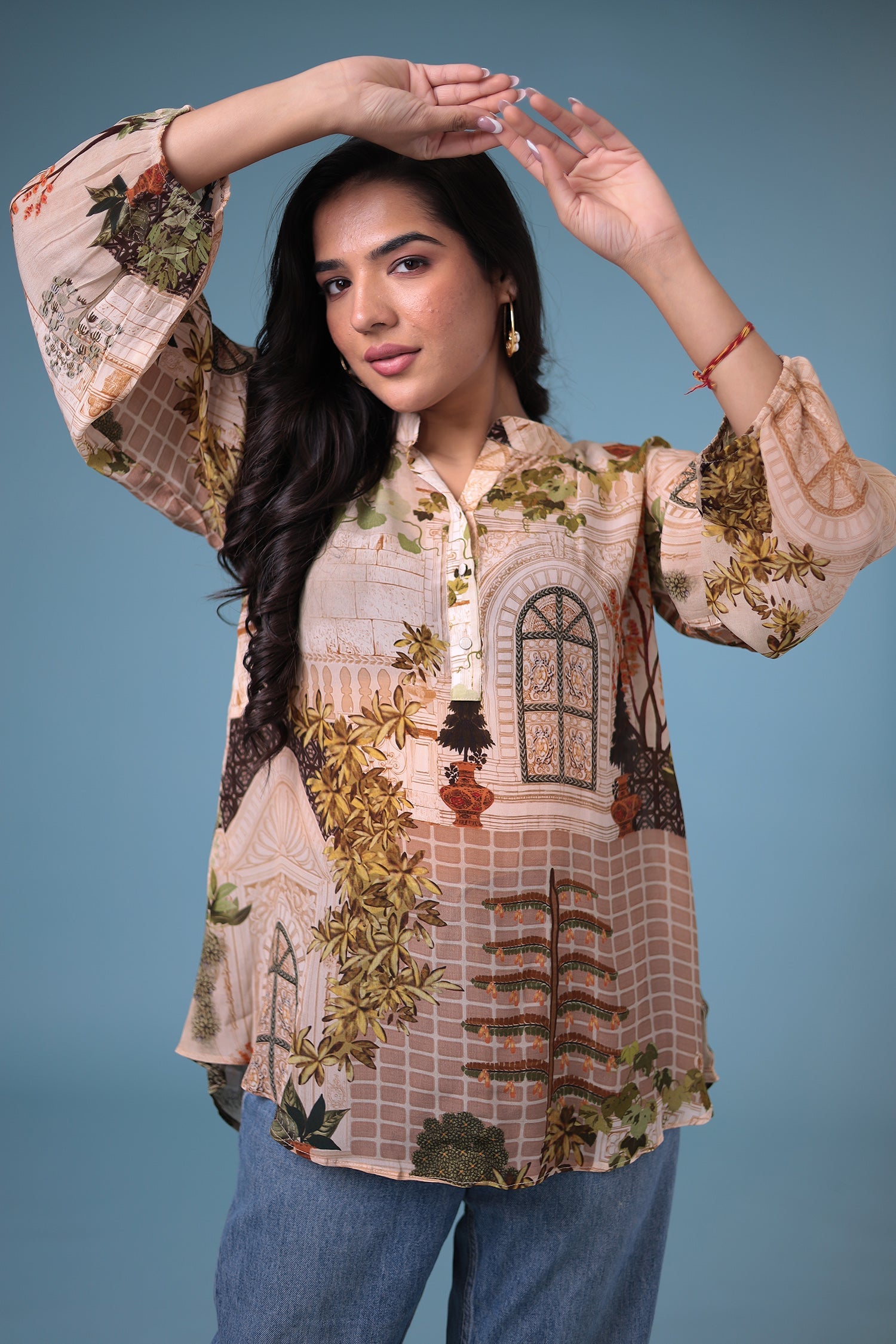 Printed Silk Blend Tunic