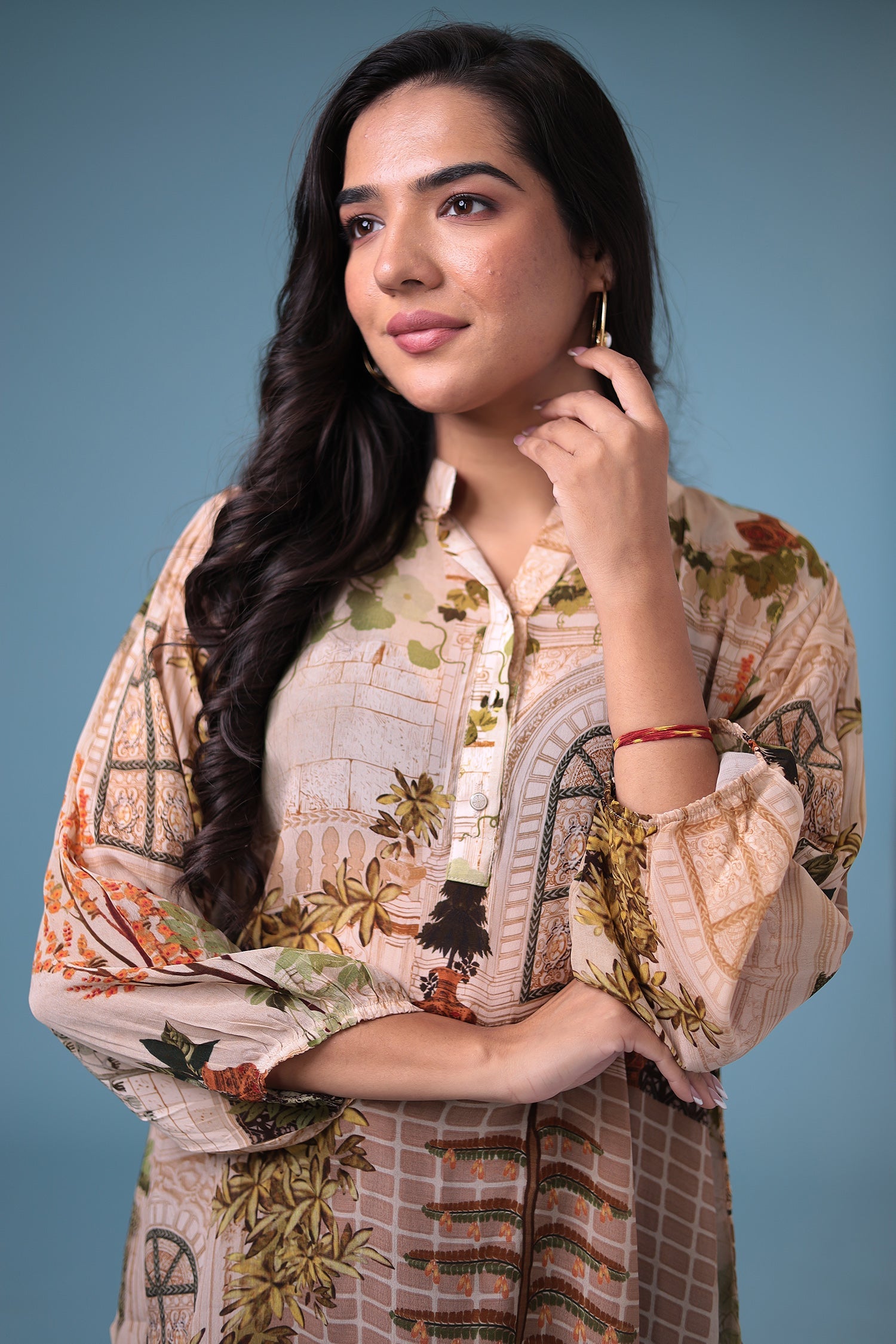 Printed Silk Blend Tunic