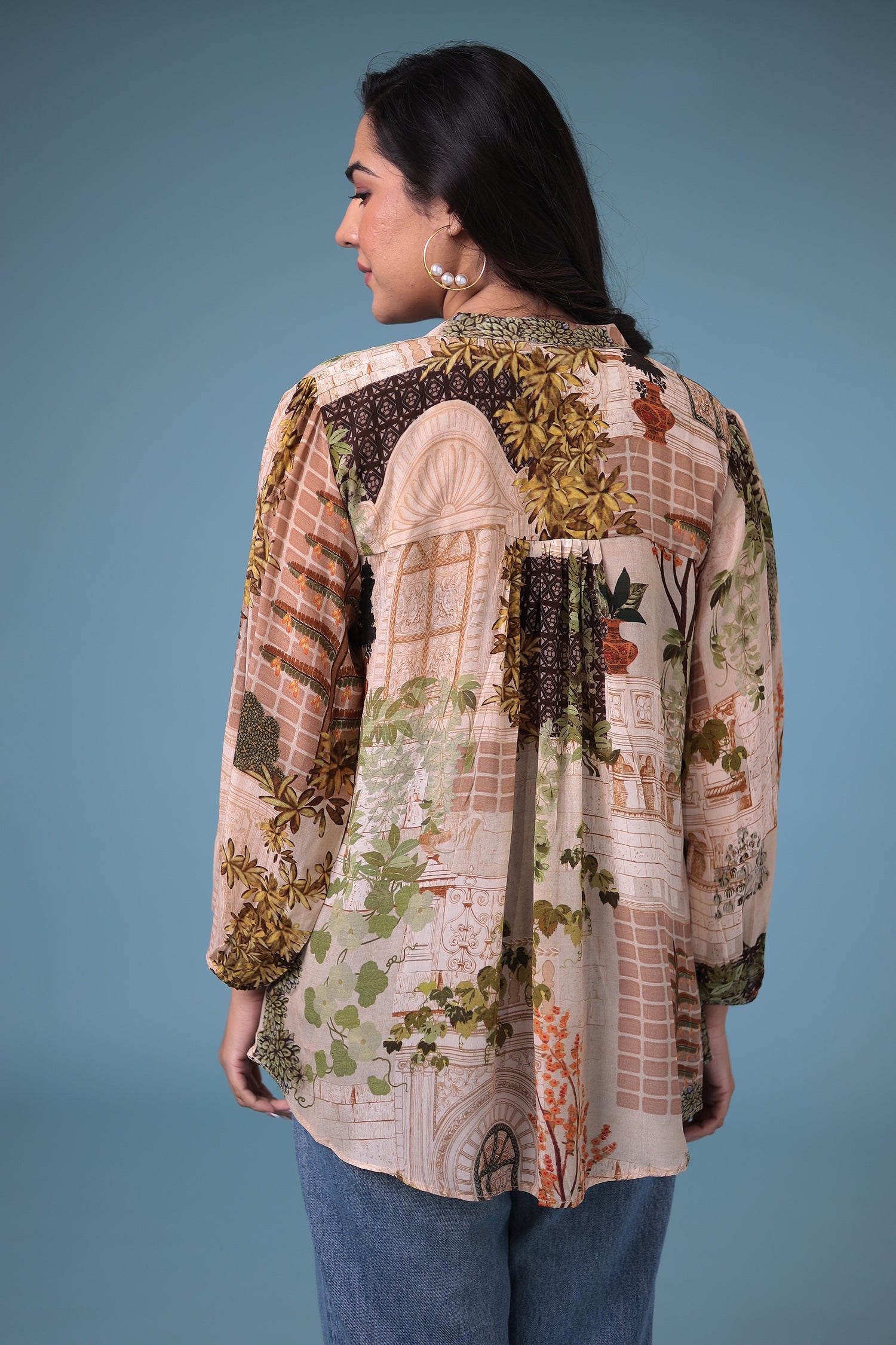 Printed Silk Blend Tunic