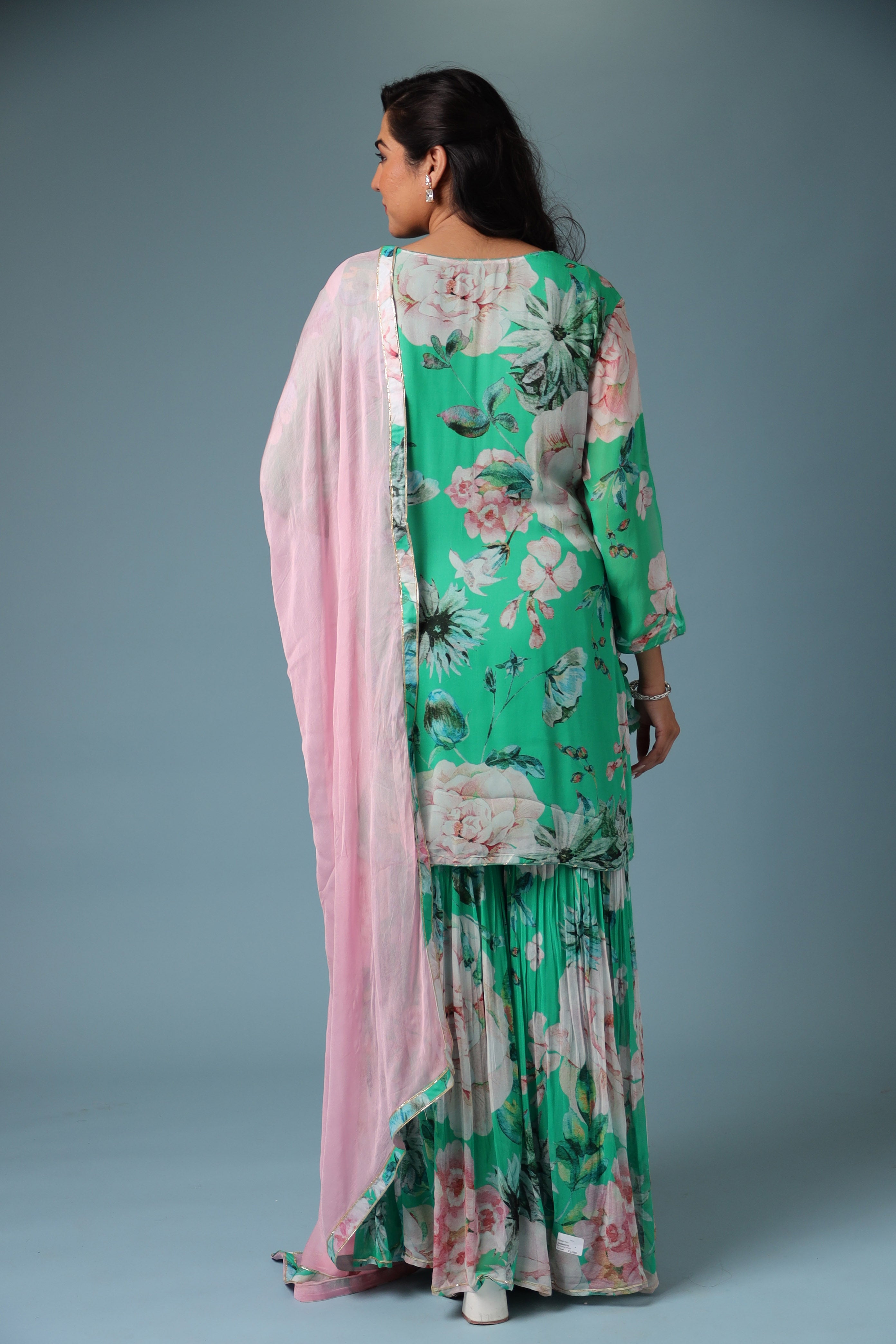 Printed Georgette Suit with Gota Patti work.