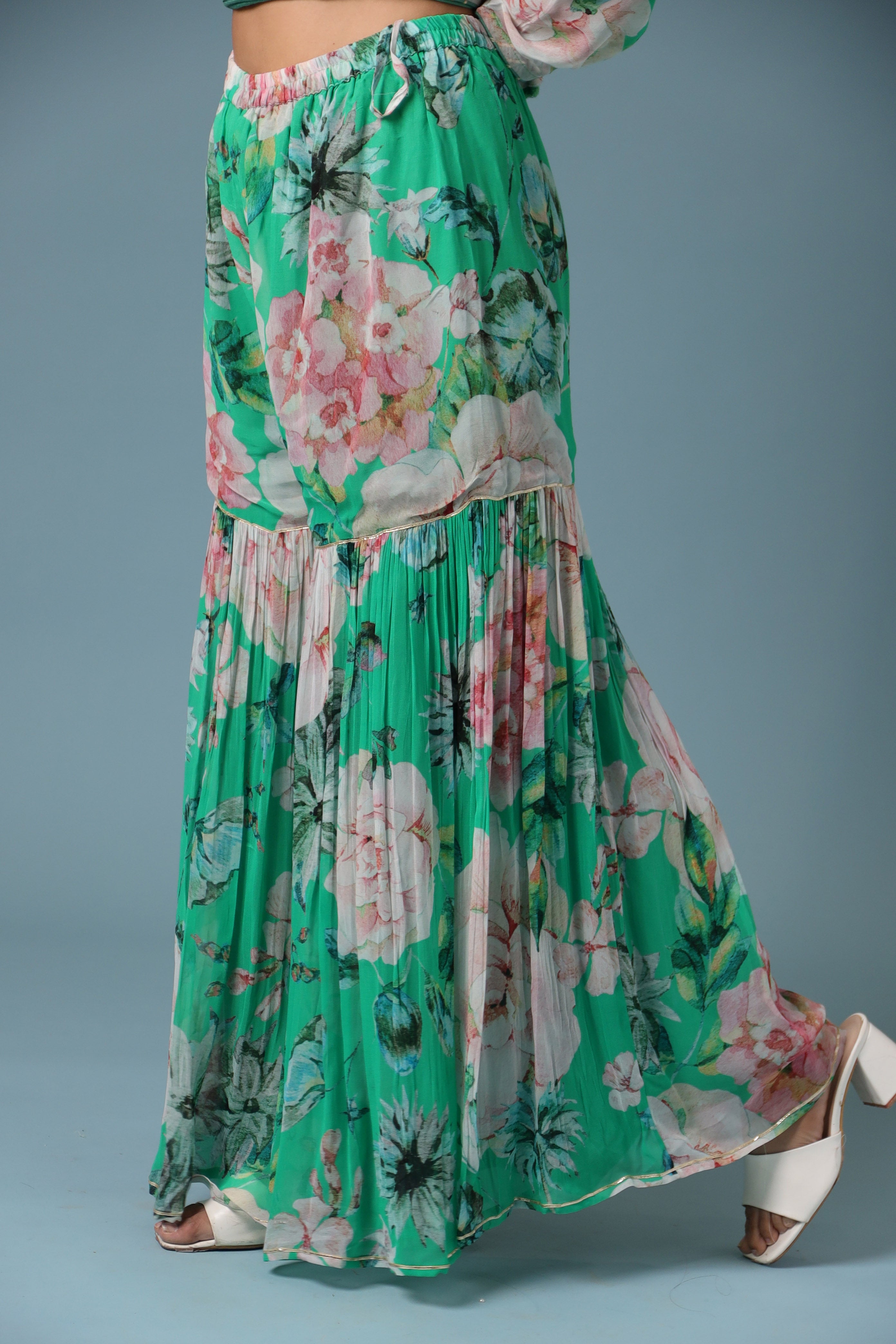 Printed Georgette Suit with Gota Patti work.