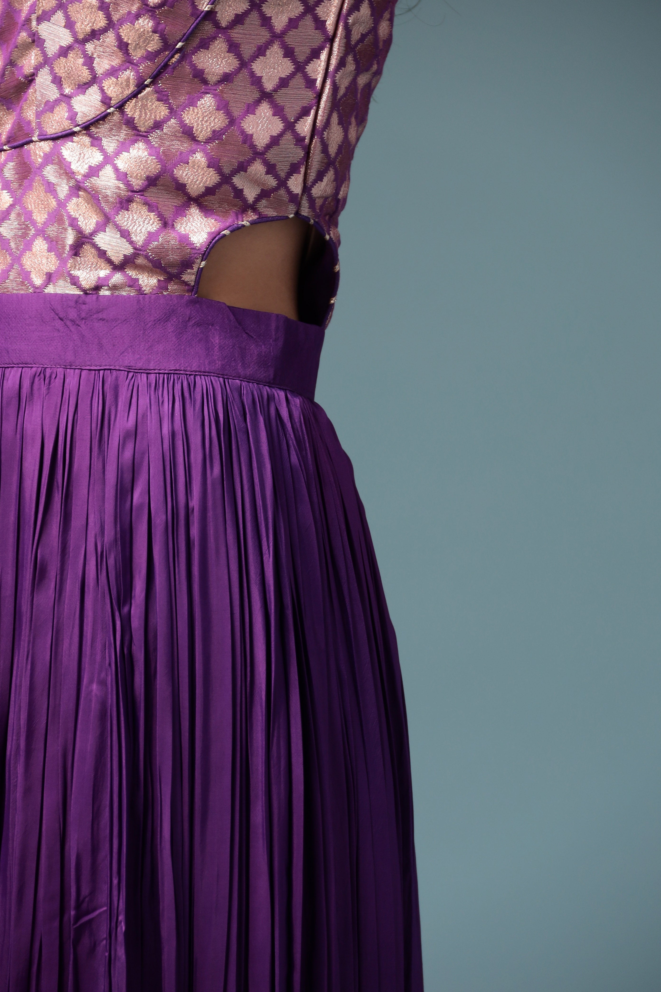 Jacket Style Silk Indowestern with Dori and Zari work.